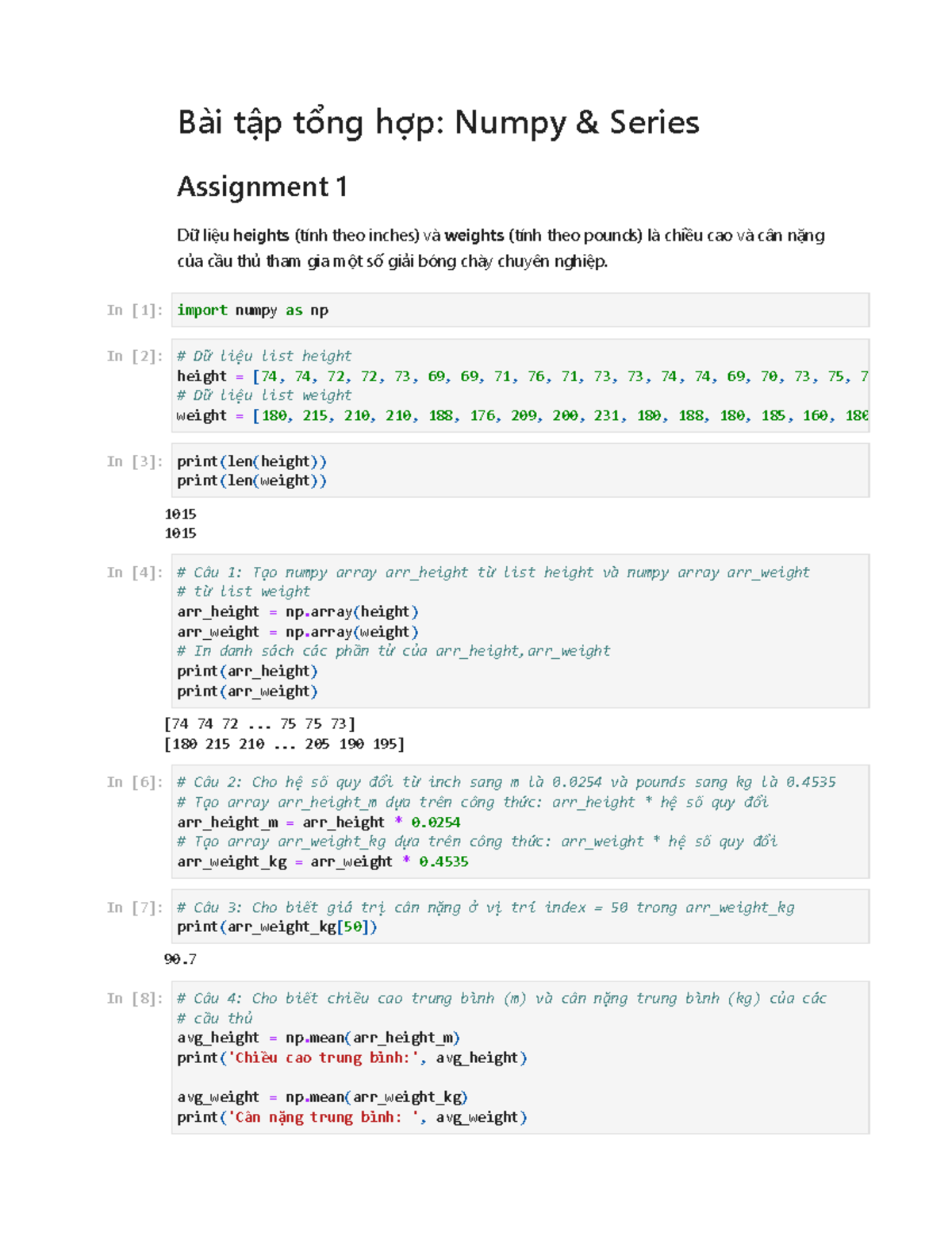 Numpy-sum2-ĐÁN - Series - Bài tập tổng hợp: Numpy & Series Assignment 1 ...
