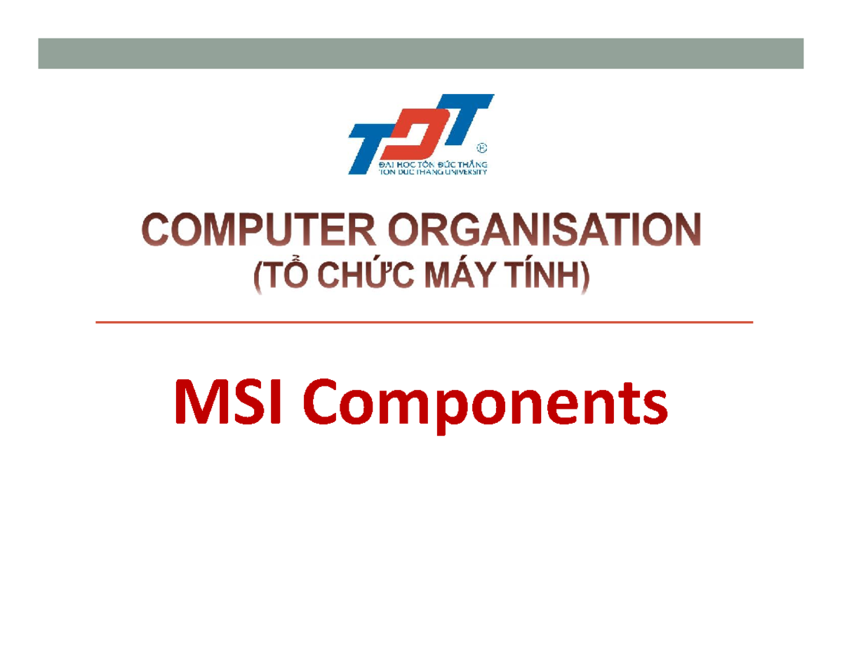 CS2100 MSI Components: Understanding Decoders and Their Functions - Studocu