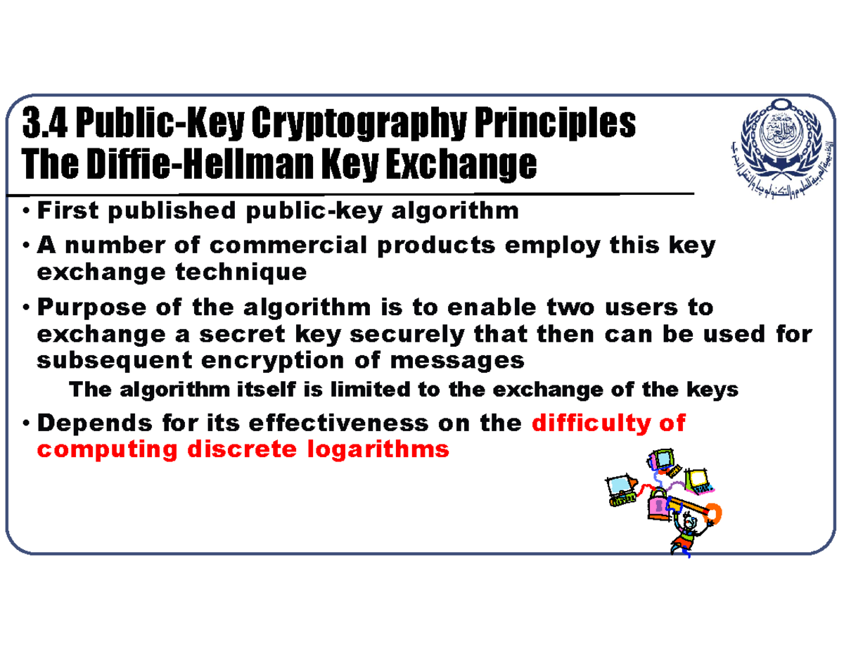 Lecture 3 Jan11 DH Key Mgmt - 3 Public-Key Cryptography Principles The ...