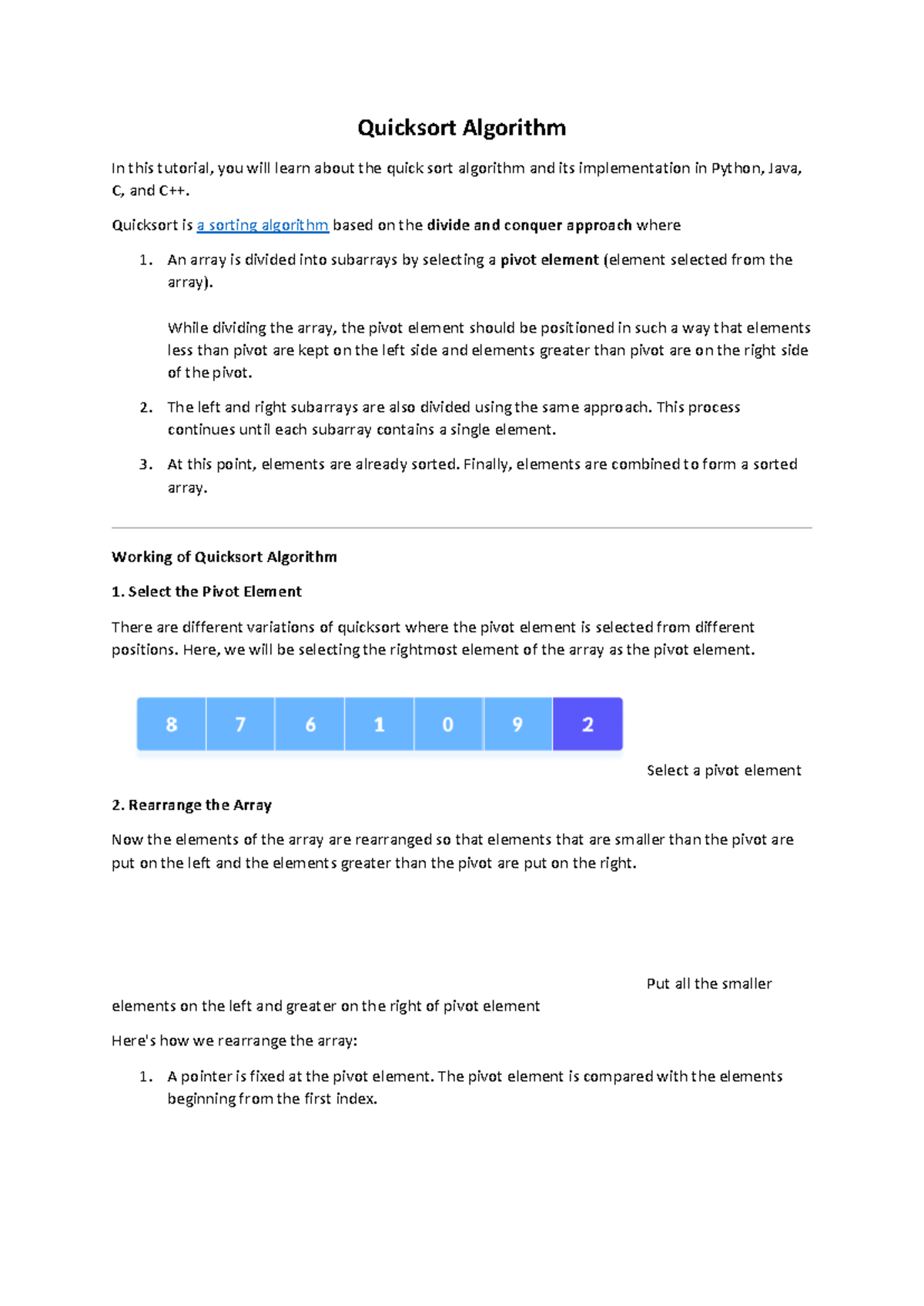 Quicksort Algorithm Overview: Key Concepts and Implementation Guide ...