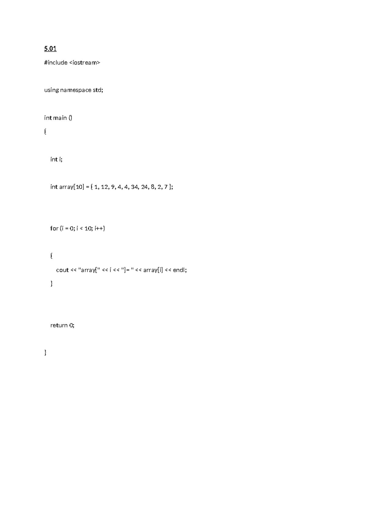 Lab5 source - C++ lab 5 - #include using namespace std; int main ...