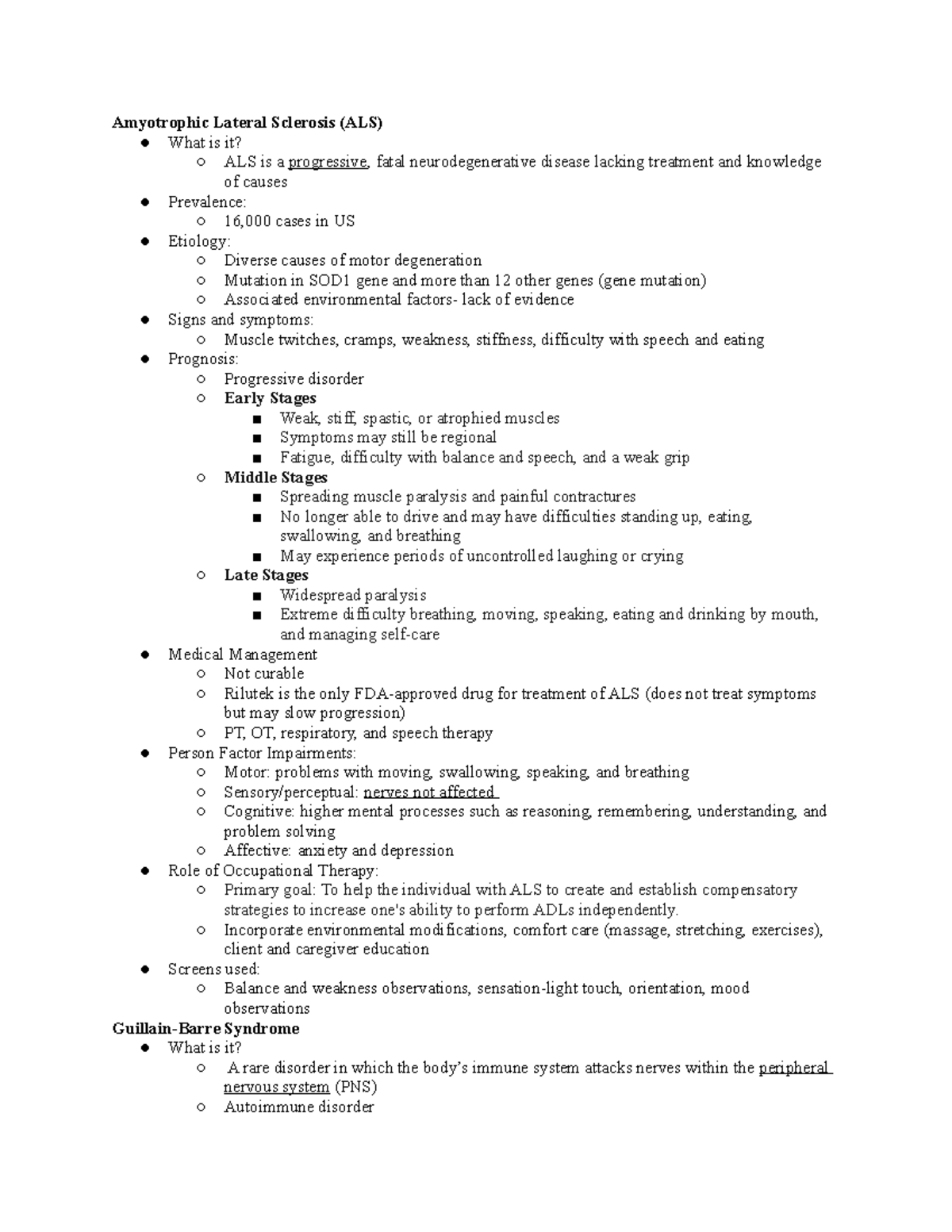 A&I Conditions Study Guide - Amyotrophic Lateral Sclerosis (ALS) What ...