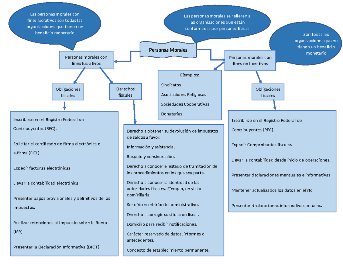 Mapa Mental: Conceptos Clave sobre Personas Morales y sus Obligaciones ...