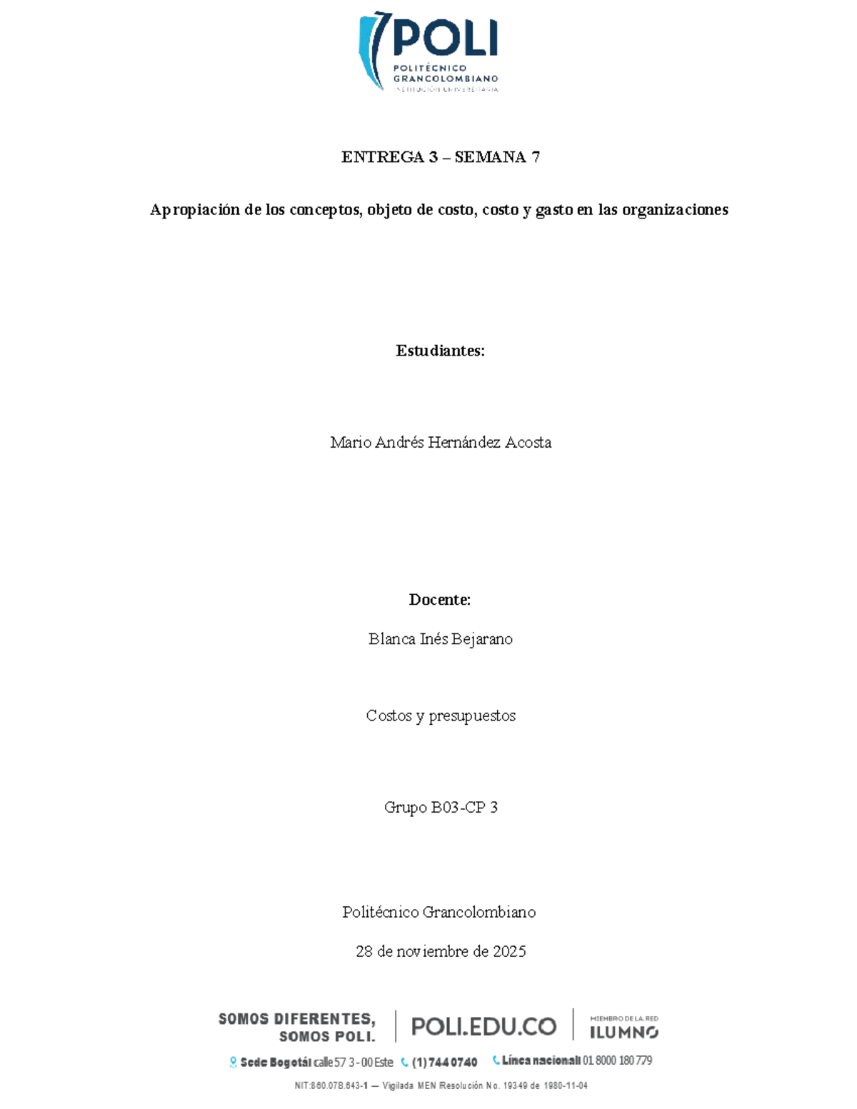Entrega 3 Semana 7 - Análisis de Costos y Presupuestos en ...