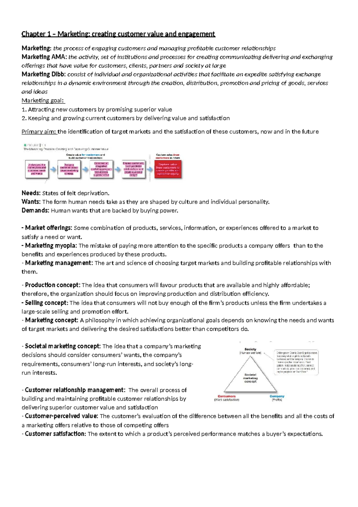 Marketing Summary: Creating Customer Value and Engagement (Chapter 1-20 ...