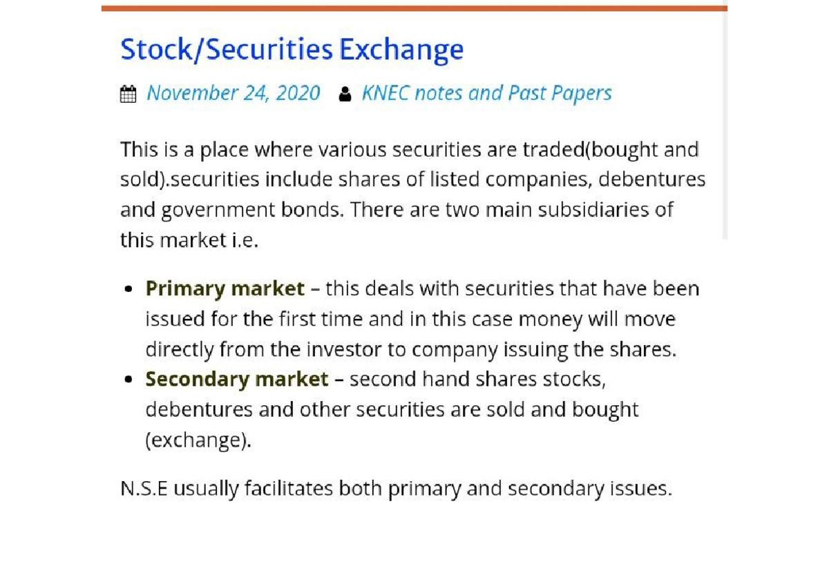 Nairobi Stock Exchange Overview and Analysis Report Studocu
