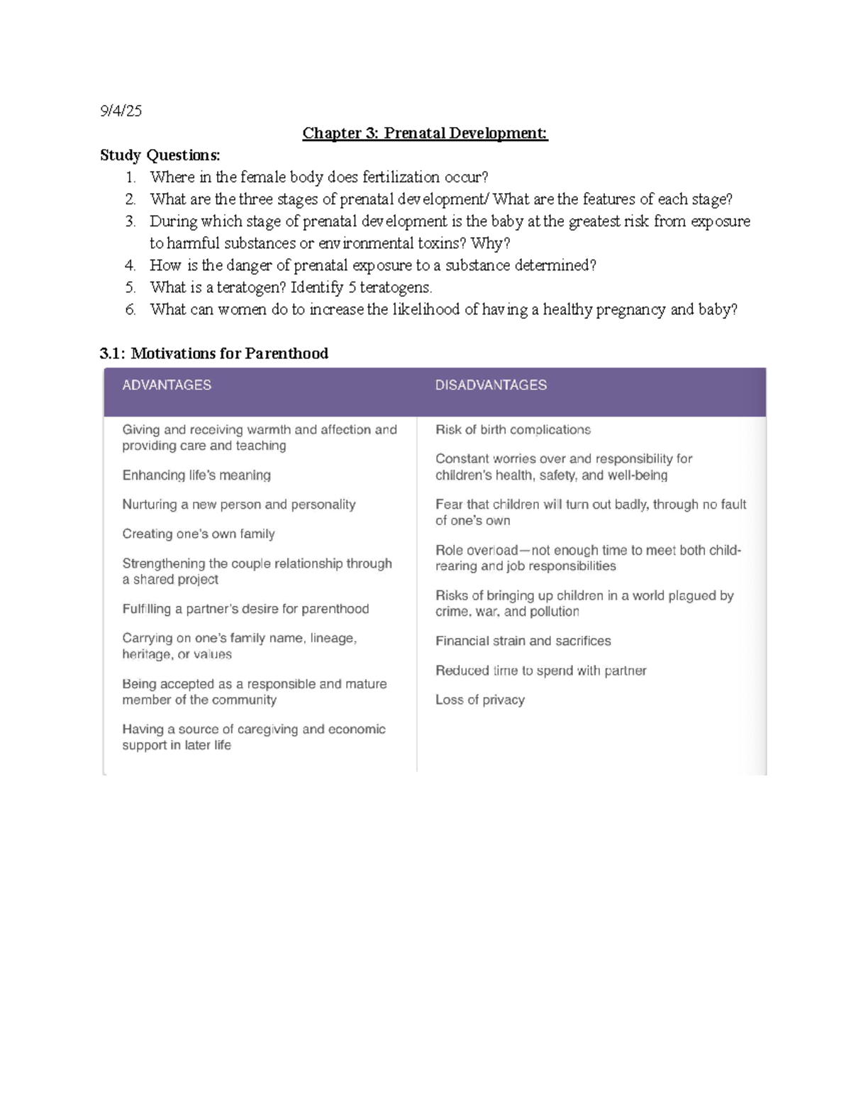 Final Exam Study Guide for CSE 101: Prenatal Development Insights - Studocu