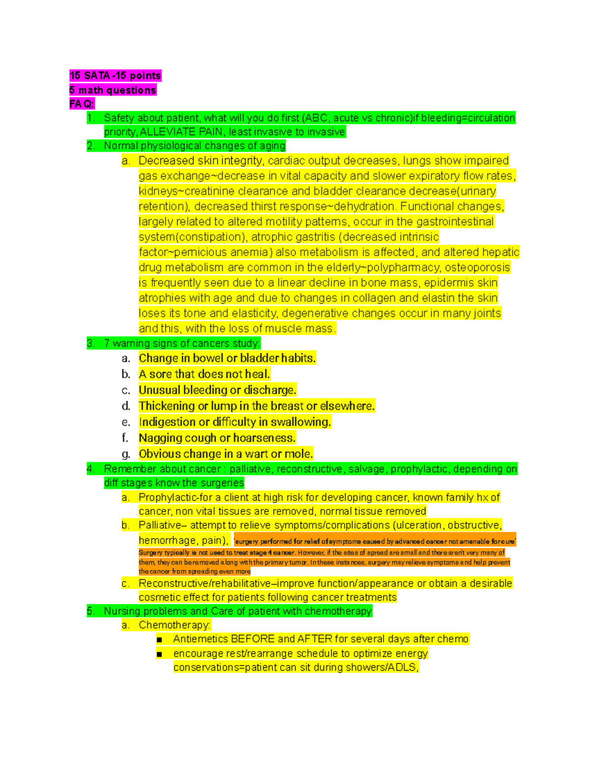 Med Surg 101 Final Exam Review Notes - Comprehensive Guide - Studocu