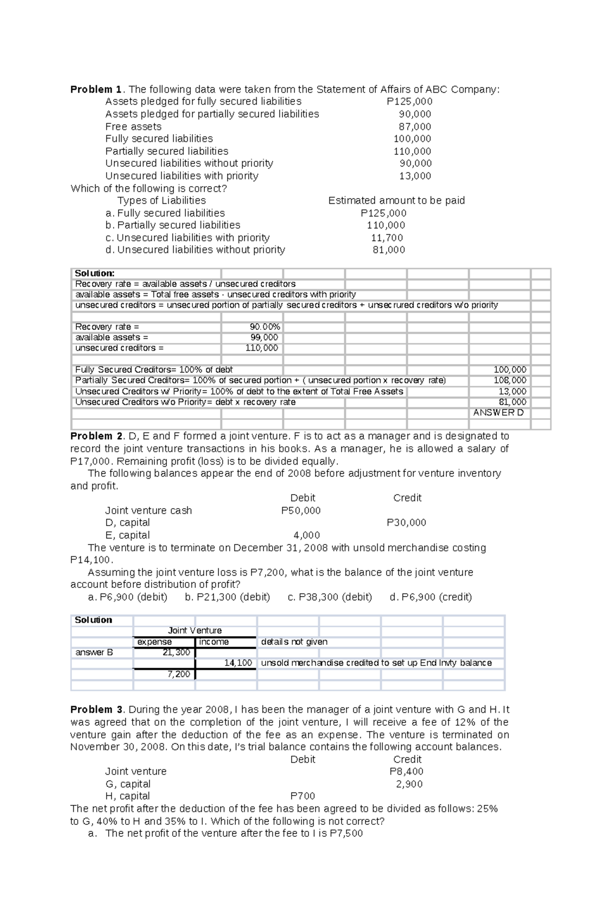 Final Preboard May 08 Reviewer for ACC 301: Special Transaction ...