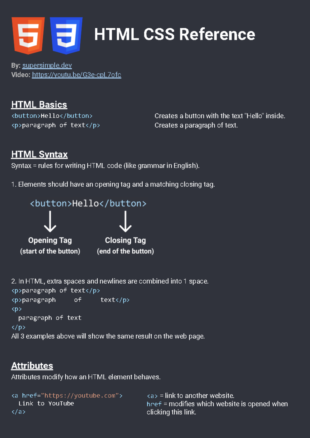 HTML-CSS Reference Guide - CSE 326 - Studocu