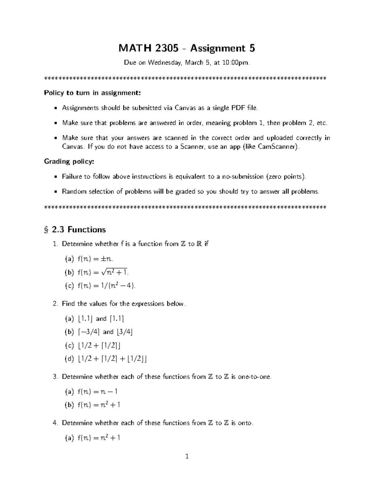 MATH 2414 - Calculus II Written Homework Assignment 3 Solutions - Studocu