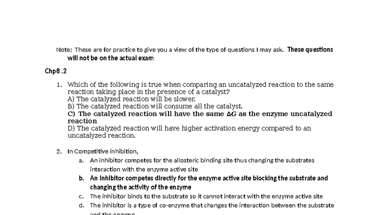 Biol 212 Exam 2 Study Questions and Answers - Studocu