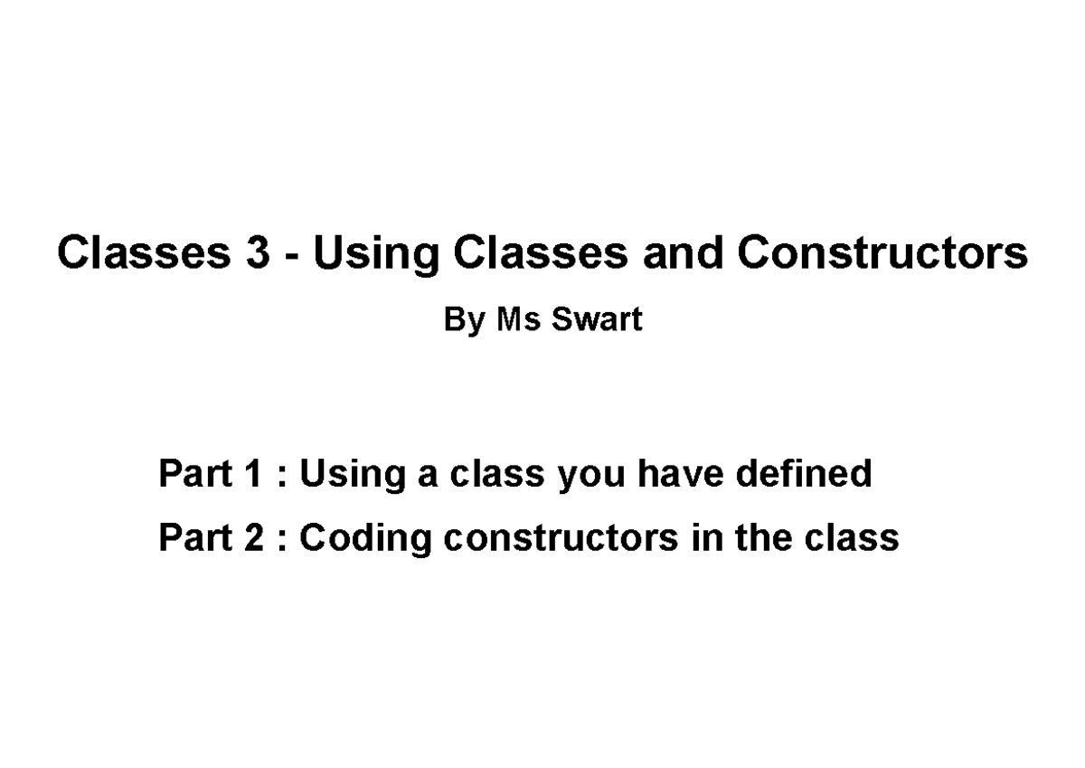CS101: Understanding Classes and Constructor Methods in Java - Classes ...