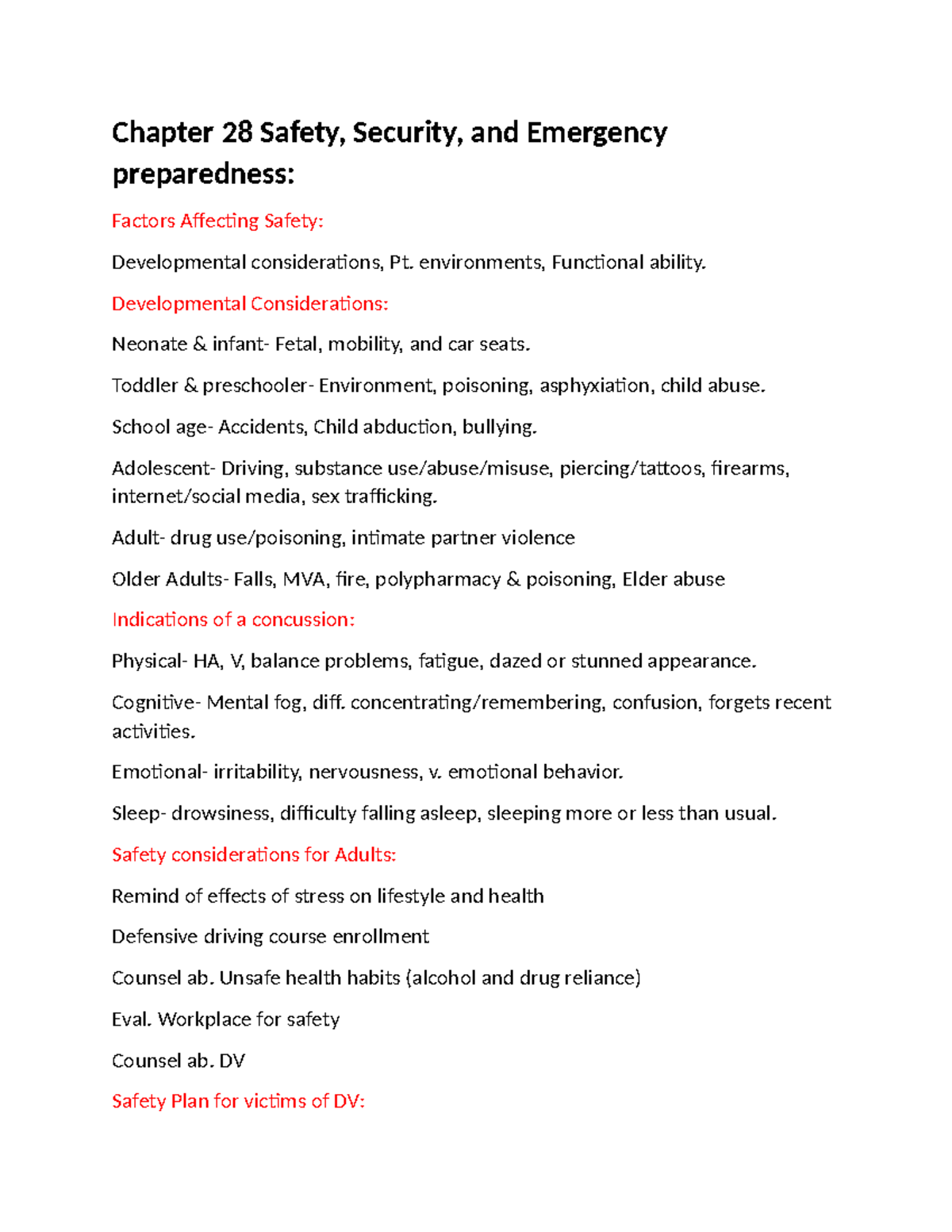 Ch. 28 Safety, Security, and Emergency Preparedness Insights - Studocu