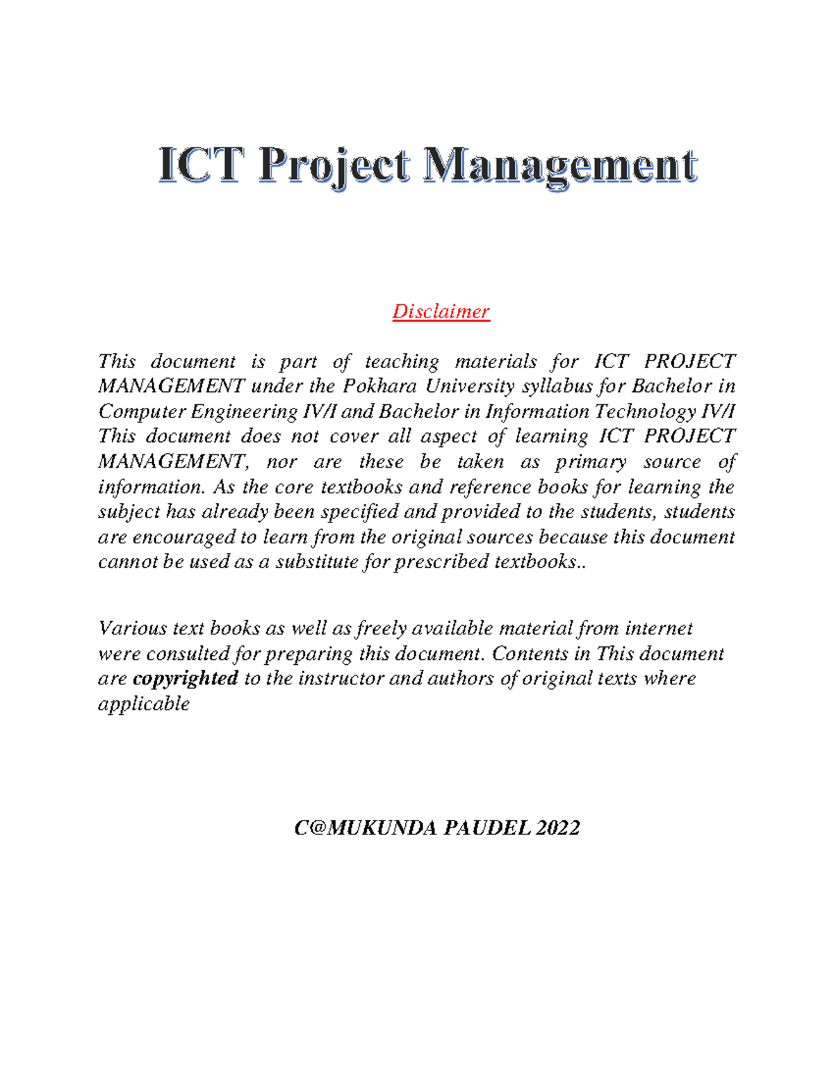 Unit 2: Organizational Structure in ICT Project Management (ICTPM ...