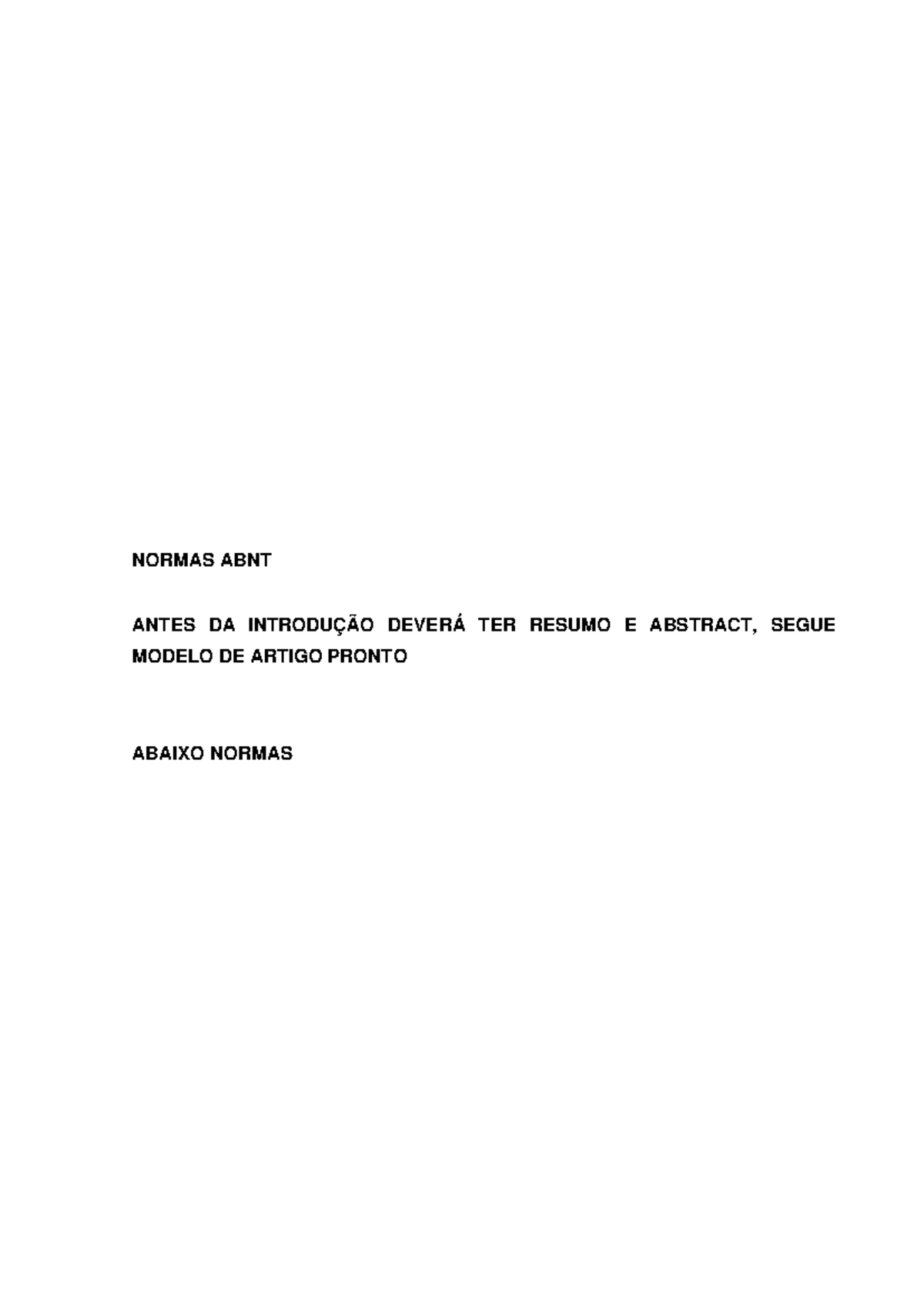 Normas ABNT para Artigo: Resumo, Abstract e Estrutura Completa - Studocu