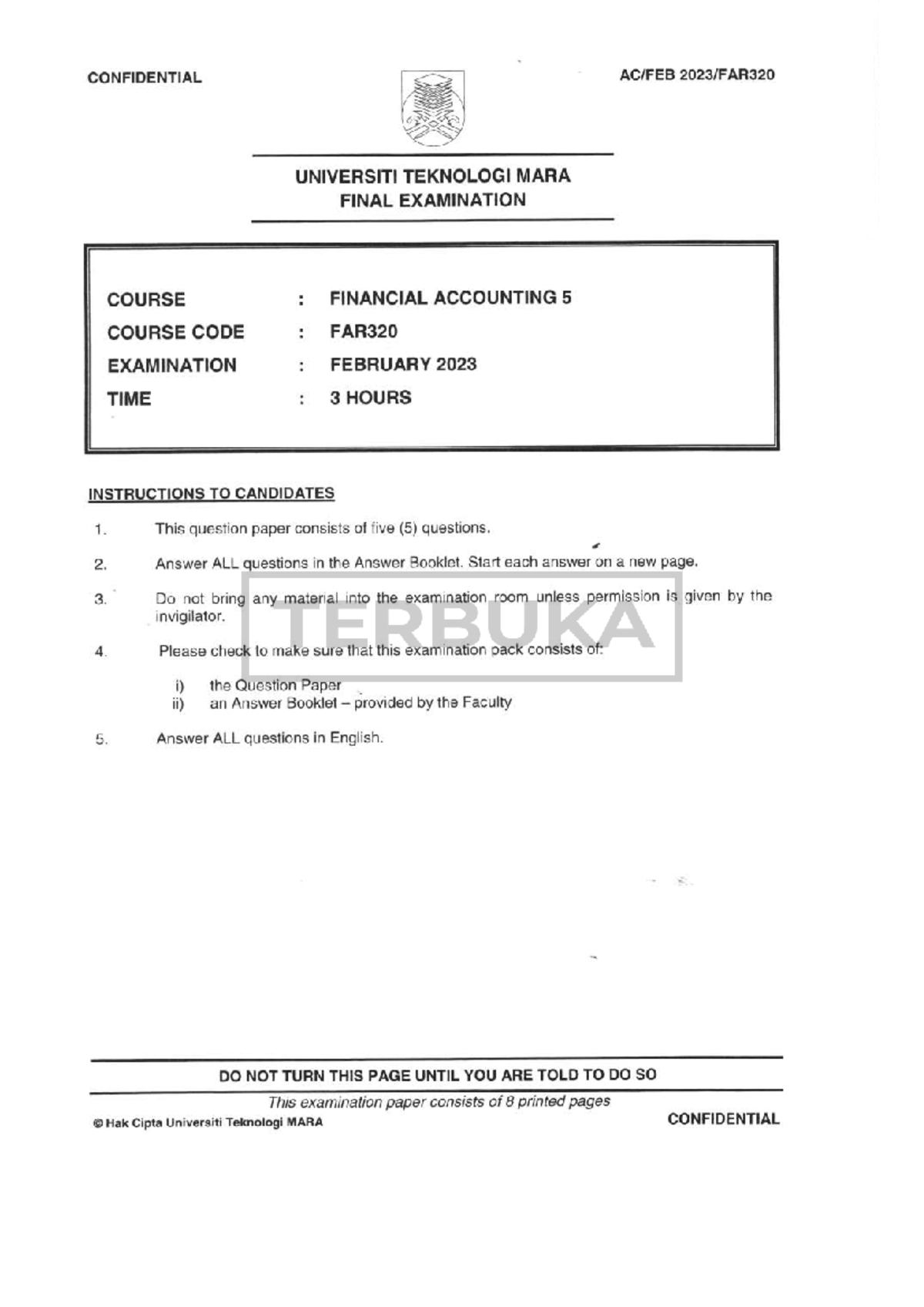 FAR320 FEB 2023 - Financial Accounting Final Exam Questions - Studocu