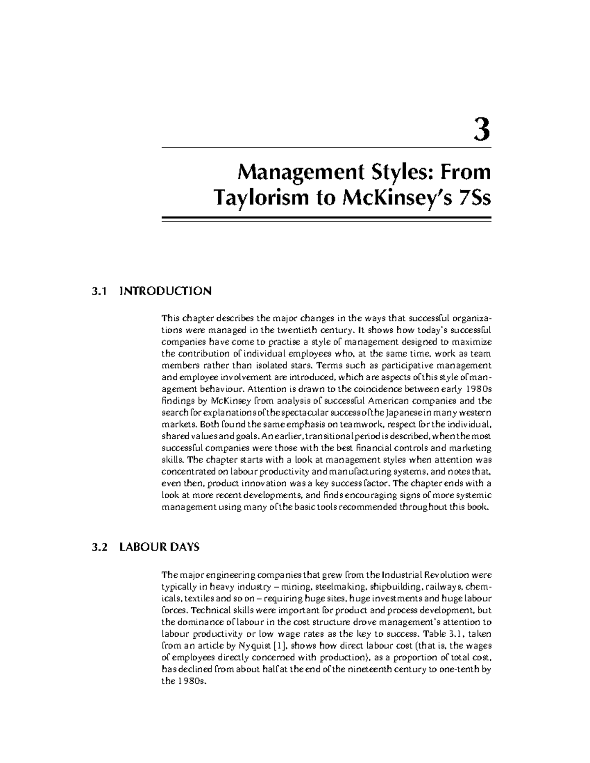 Management Styles Evolution: From Taylorism to 7Ss - Chapter 3 Notes ...