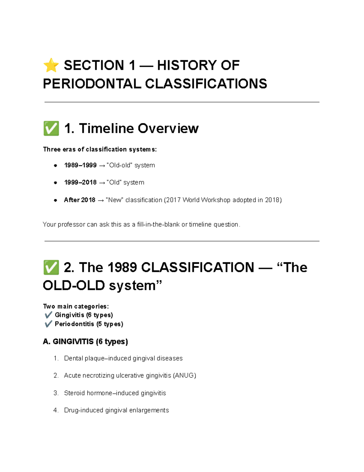 Perio 101: Evolution of Periodontal Classifications and Key Concepts ...