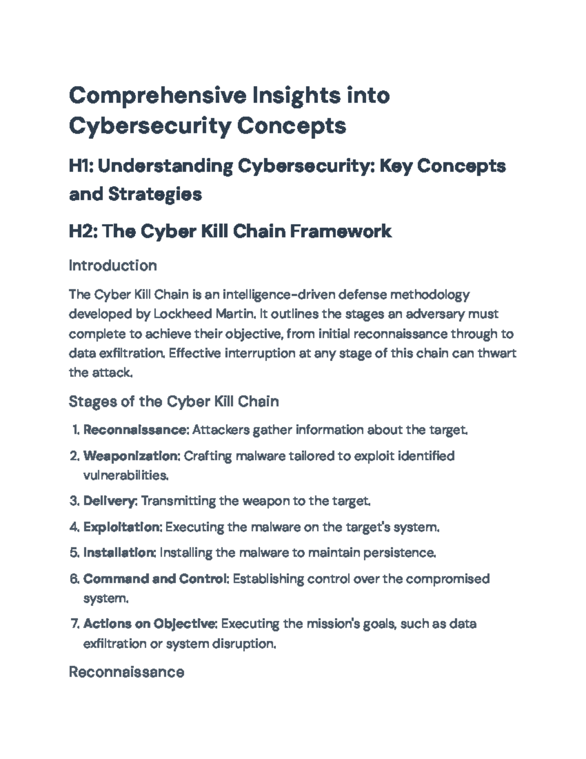 Final Exam Notes on Cybersecurity Concepts and Strategies (CS101 ...