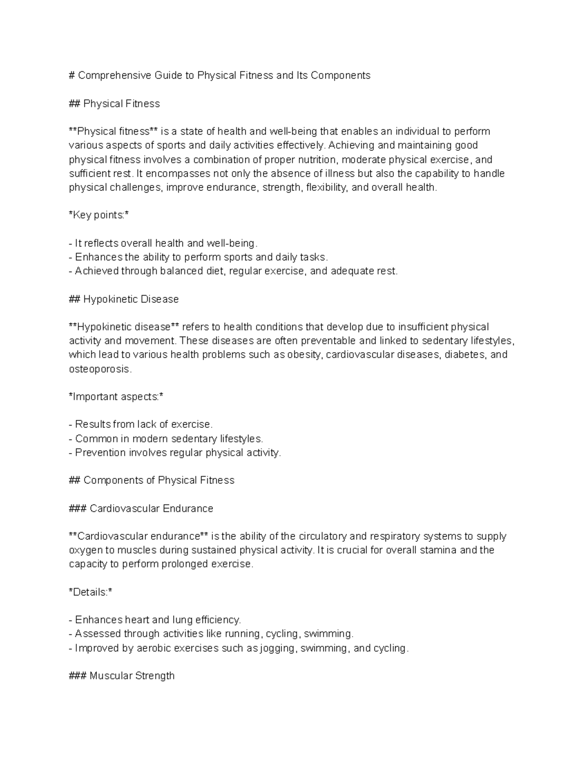 Comprehensive Overview of Physical Fitness Components and Wellness ...