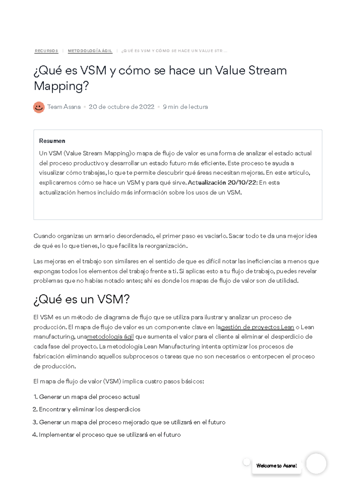 2. Guía sobre VSM y Creación de Value Stream Mapping [2022] • Asana ...