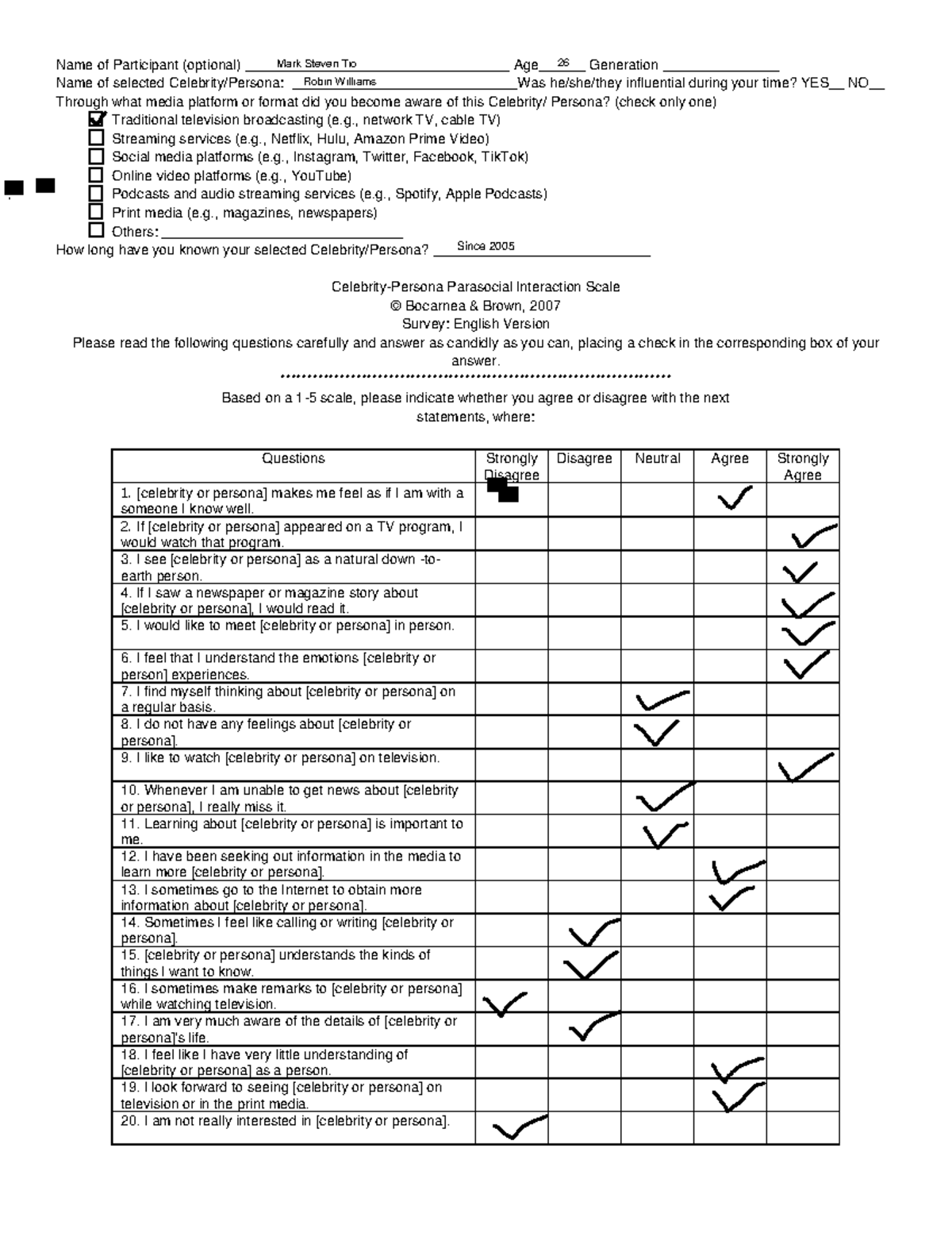 Questionnaire-CPPI-Test 1 - Name of Participant (optional