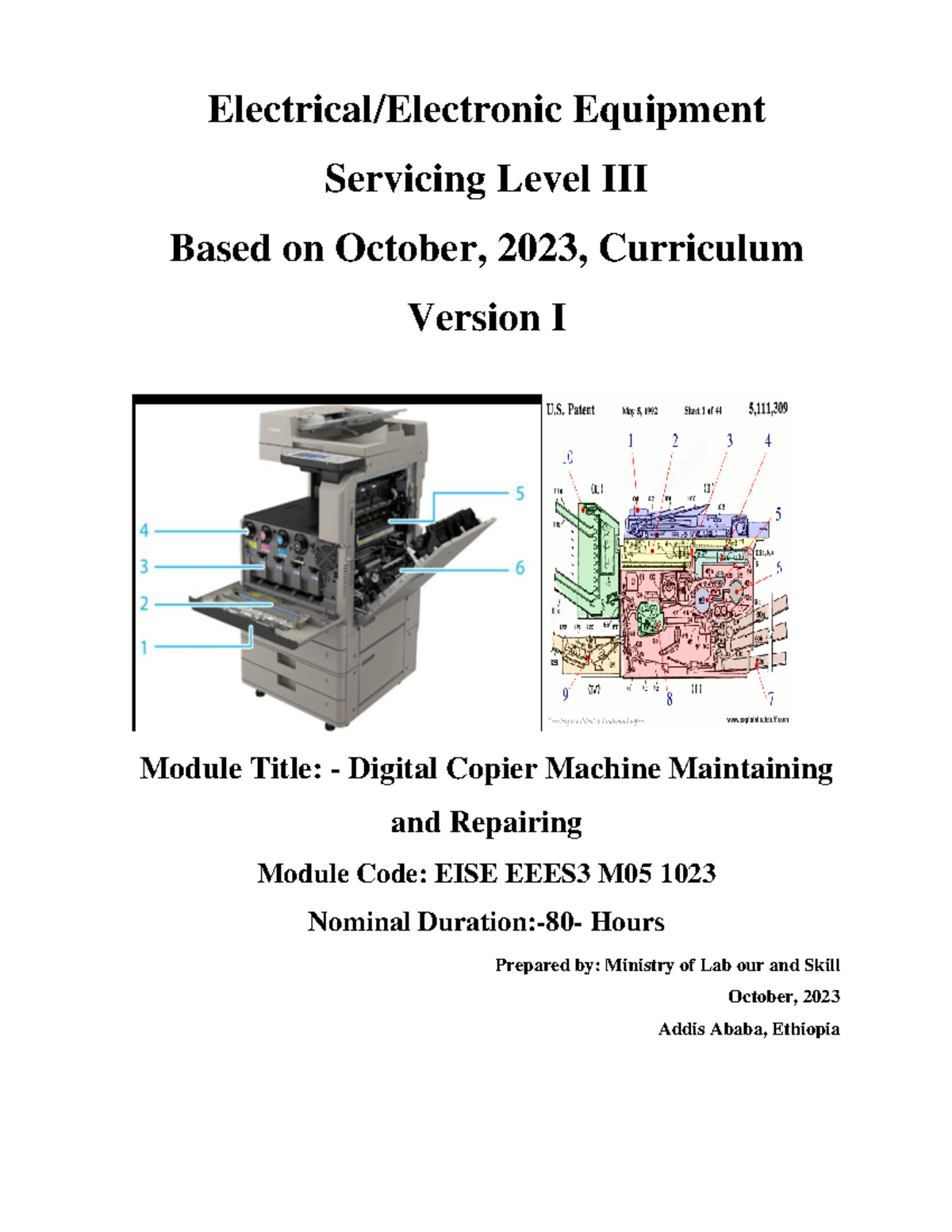 EISE M05 1023: Digital Copier Machine Maintenance & Repair Guide - Studocu