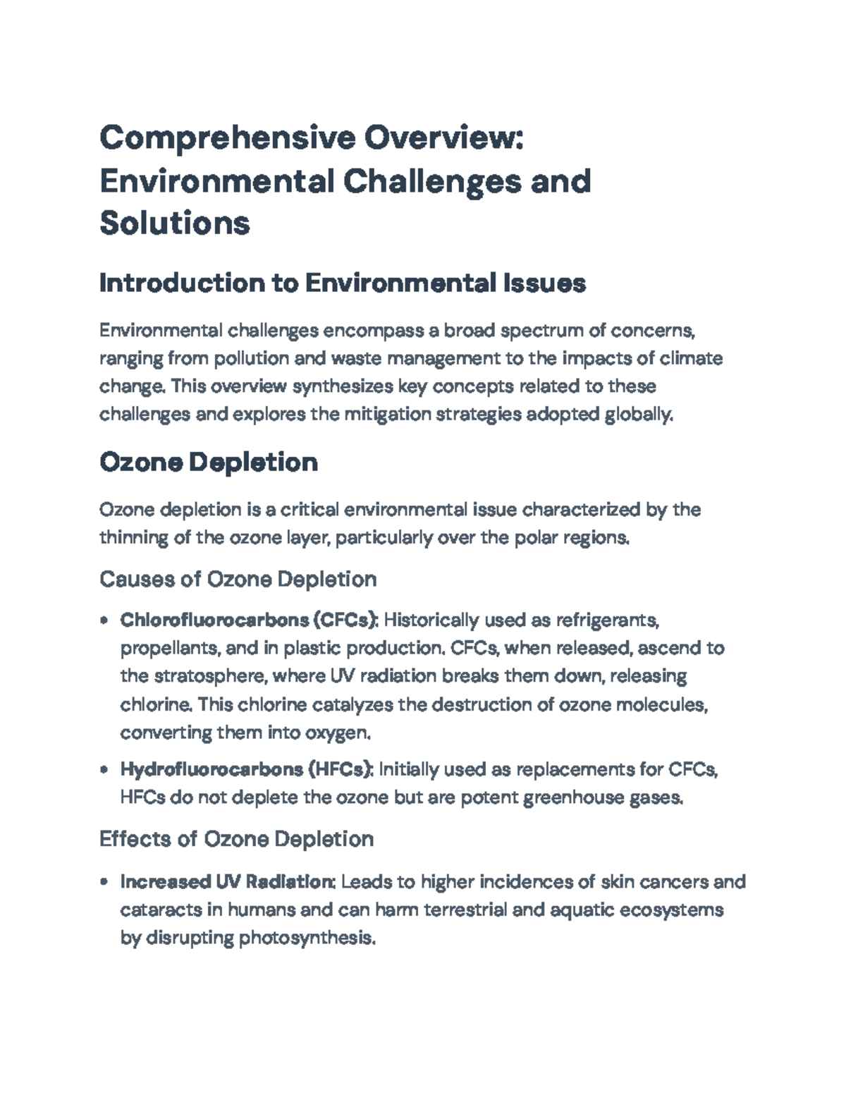 Comprehensive Overview of Environmental Challenges and Solutions ...