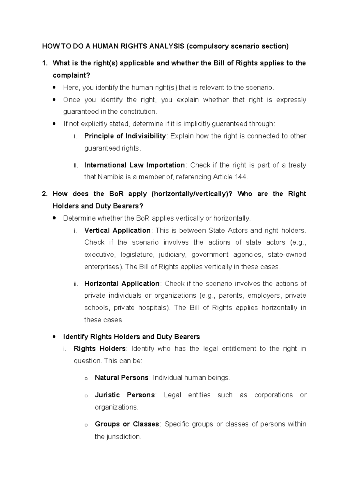 HOW TO DO A Human Rights Analysis - HOW TO DO A HUMAN RIGHTS ANALYSIS ...