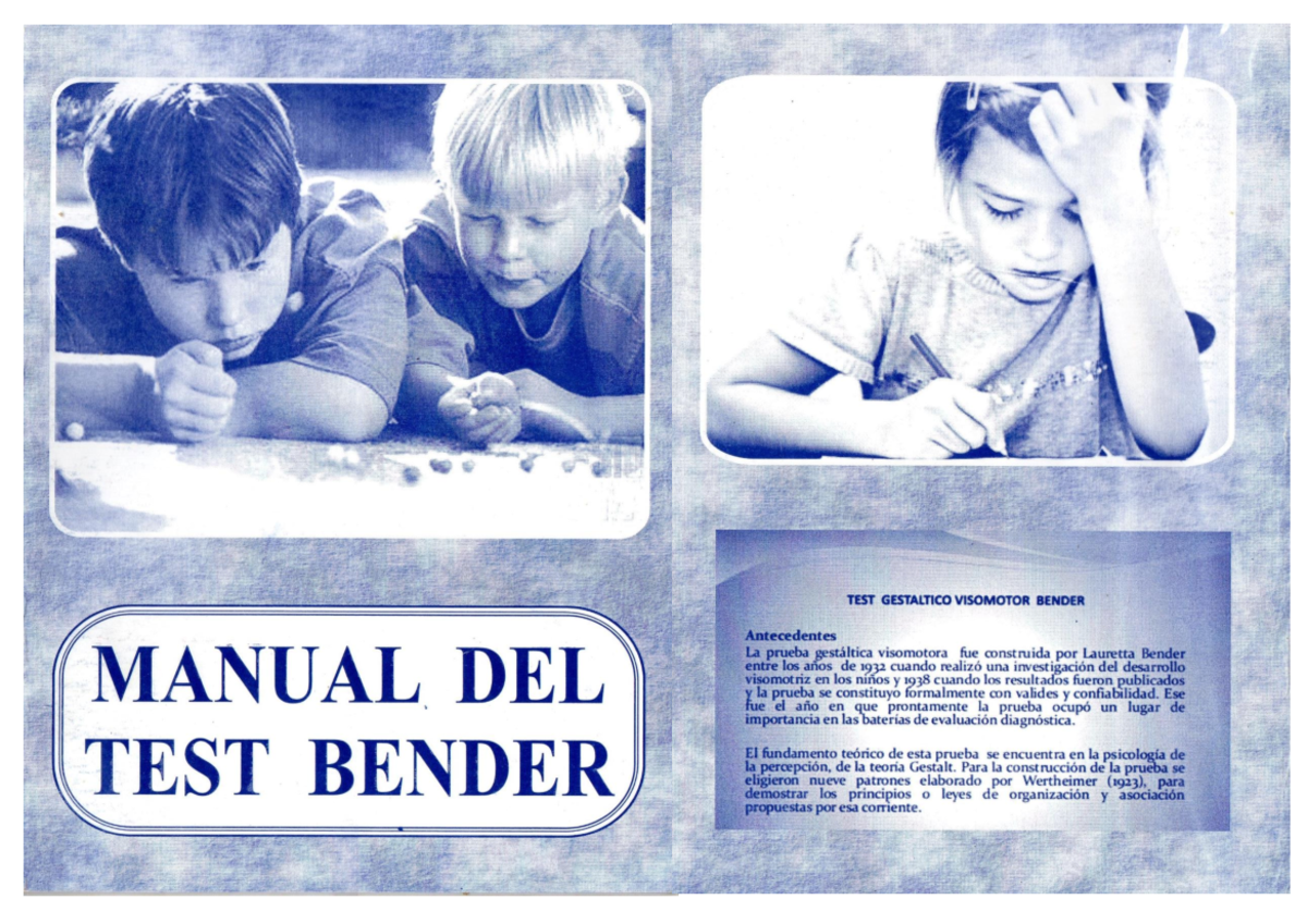 Manual del Test Gestáltico Visomotor de Bender para Niños (B.G) - Studocu