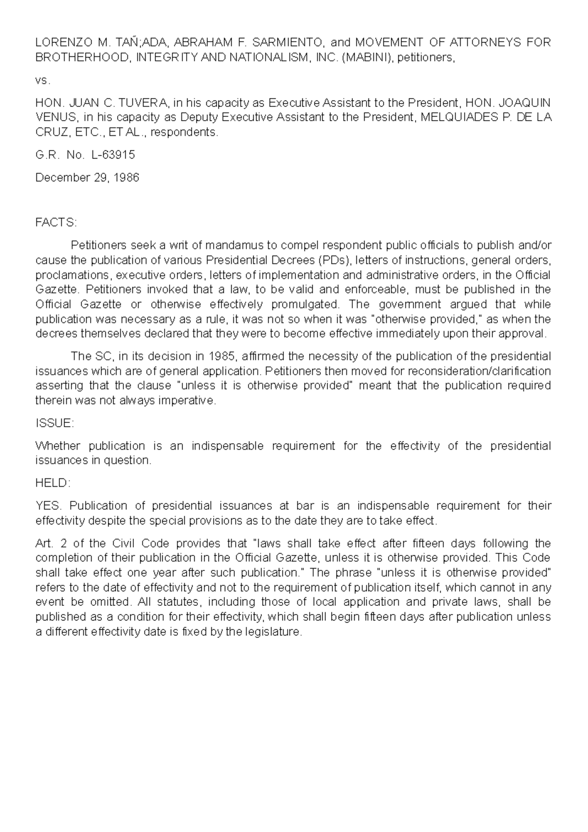 G.R. No. 180643: Executive Privilege and Legislative Inquiry Case Study ...