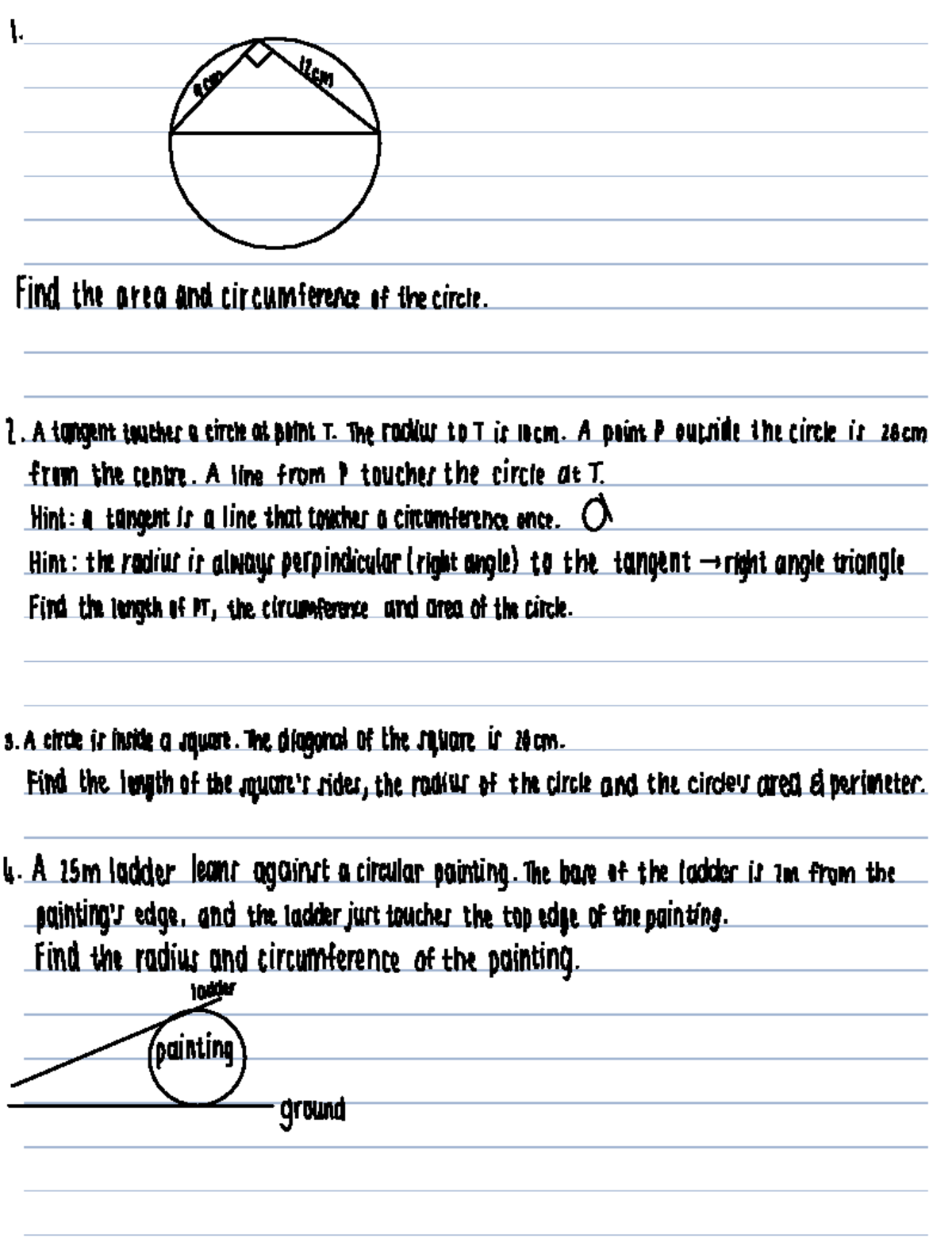 Maths Test Prep: Circle Geometry QCM 12cm & Related Problems - Studocu