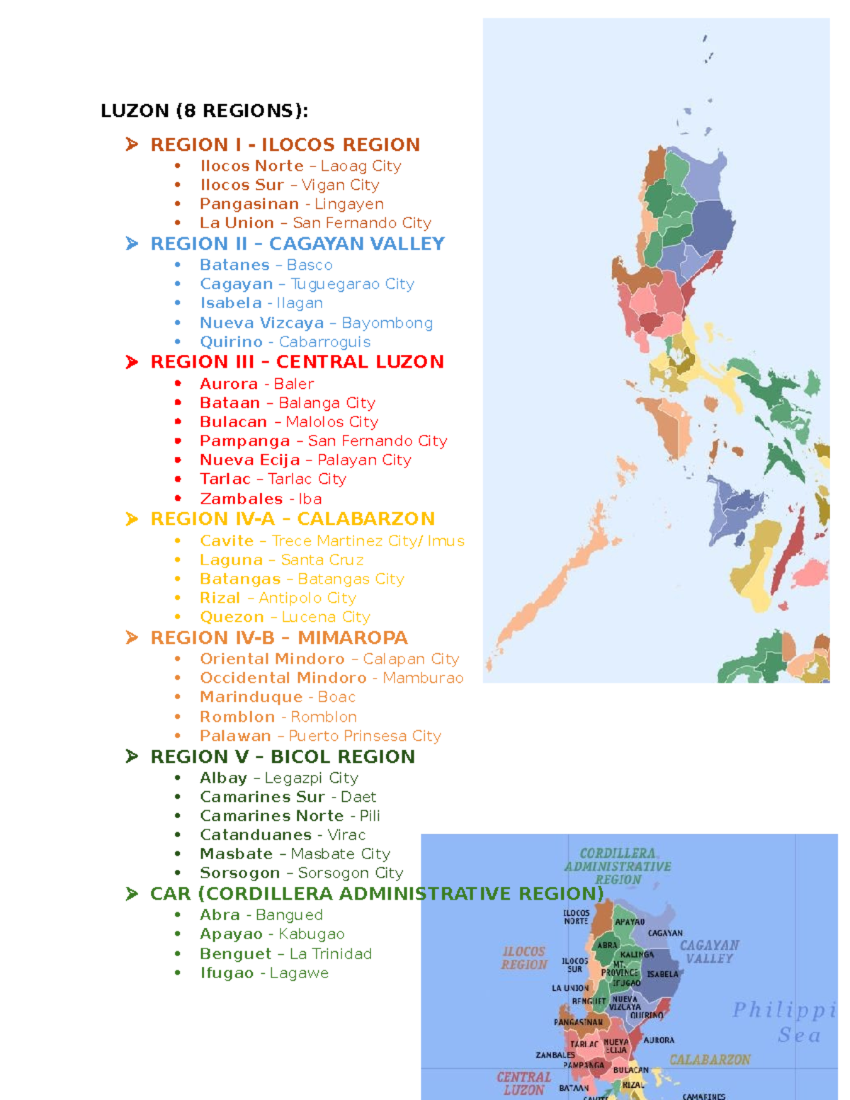 Luzon Regions Overview: A Guide to the 8 Pinoy Regions - Studocu
