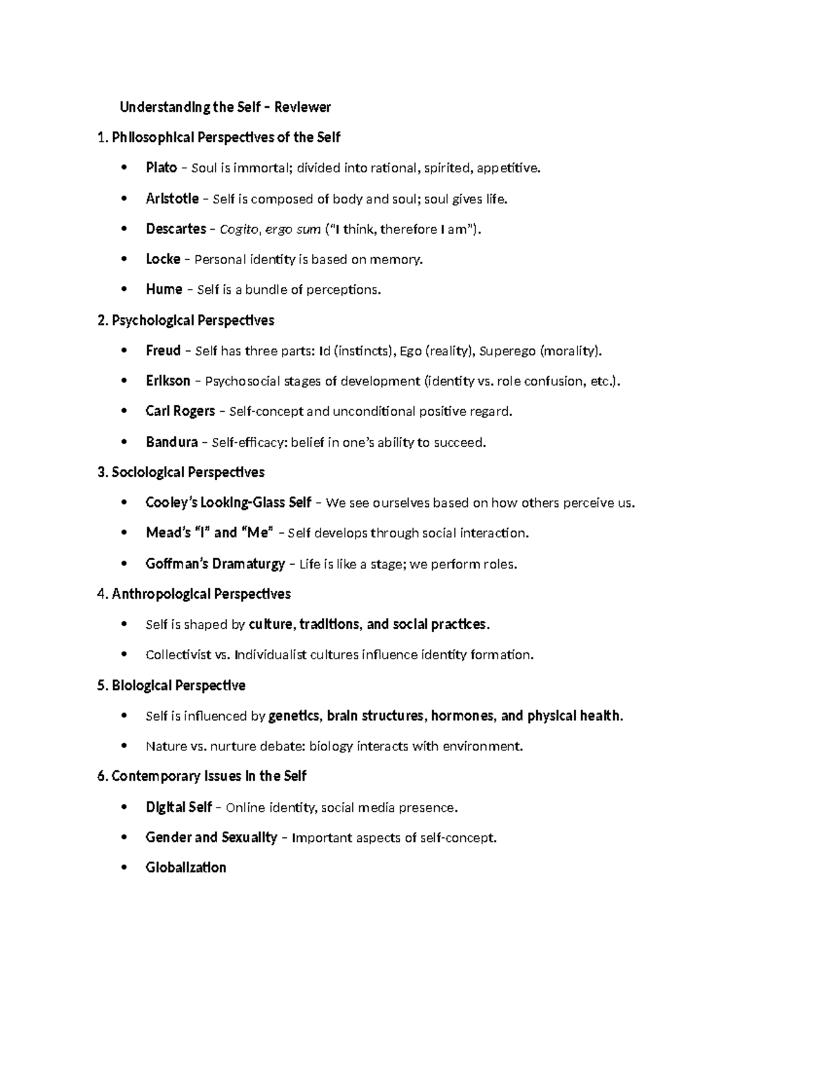 Understanding the Self: Philosophical, Psychological, and Sociological ...