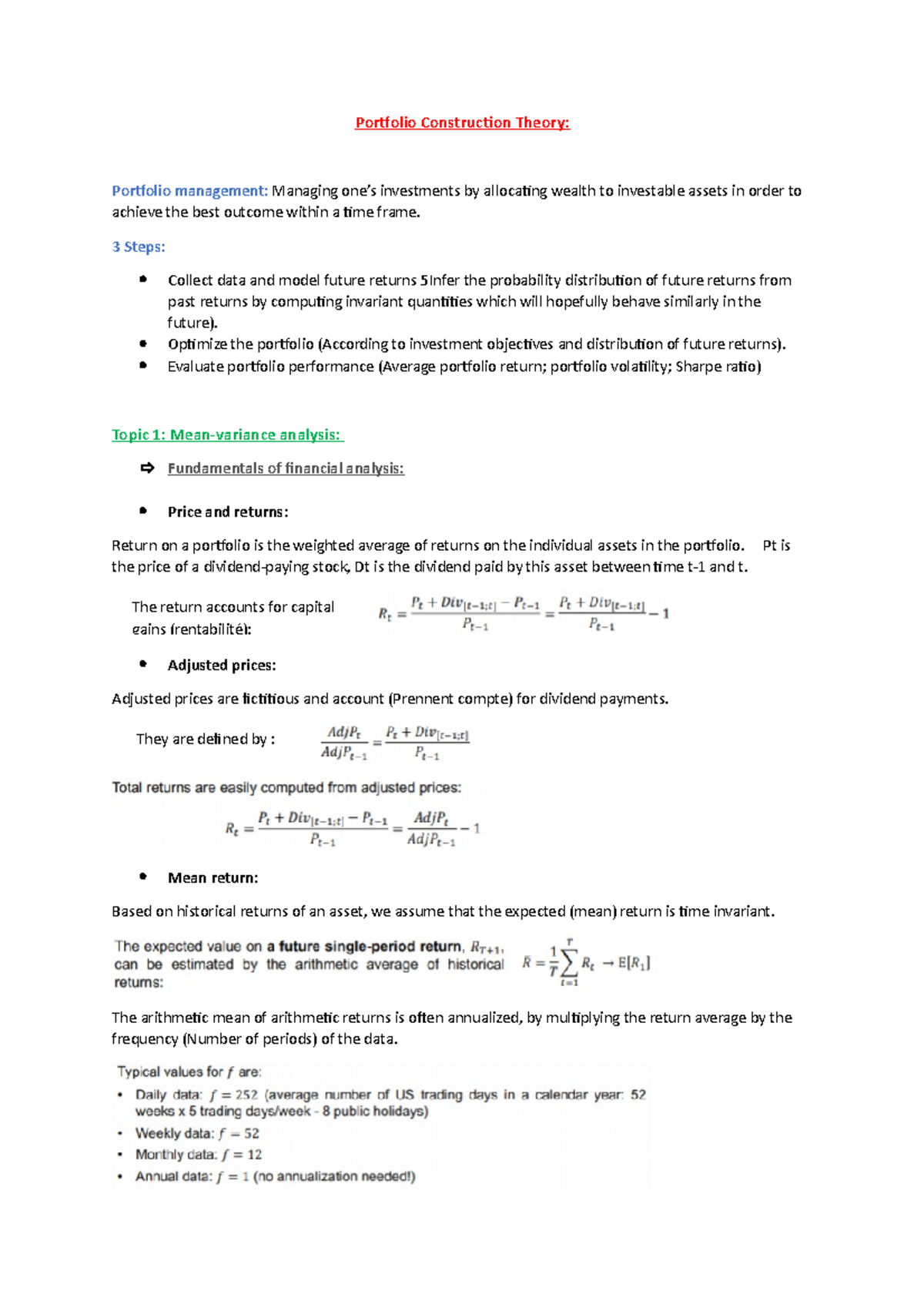 Portfolio Construction Theory - Portfolio Construction Theory ...
