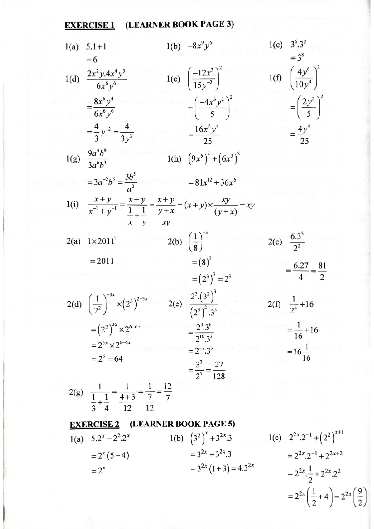 Mathematics Exercises (LEARNER BOOK PAGES 3-19) - Comprehensive Review ...