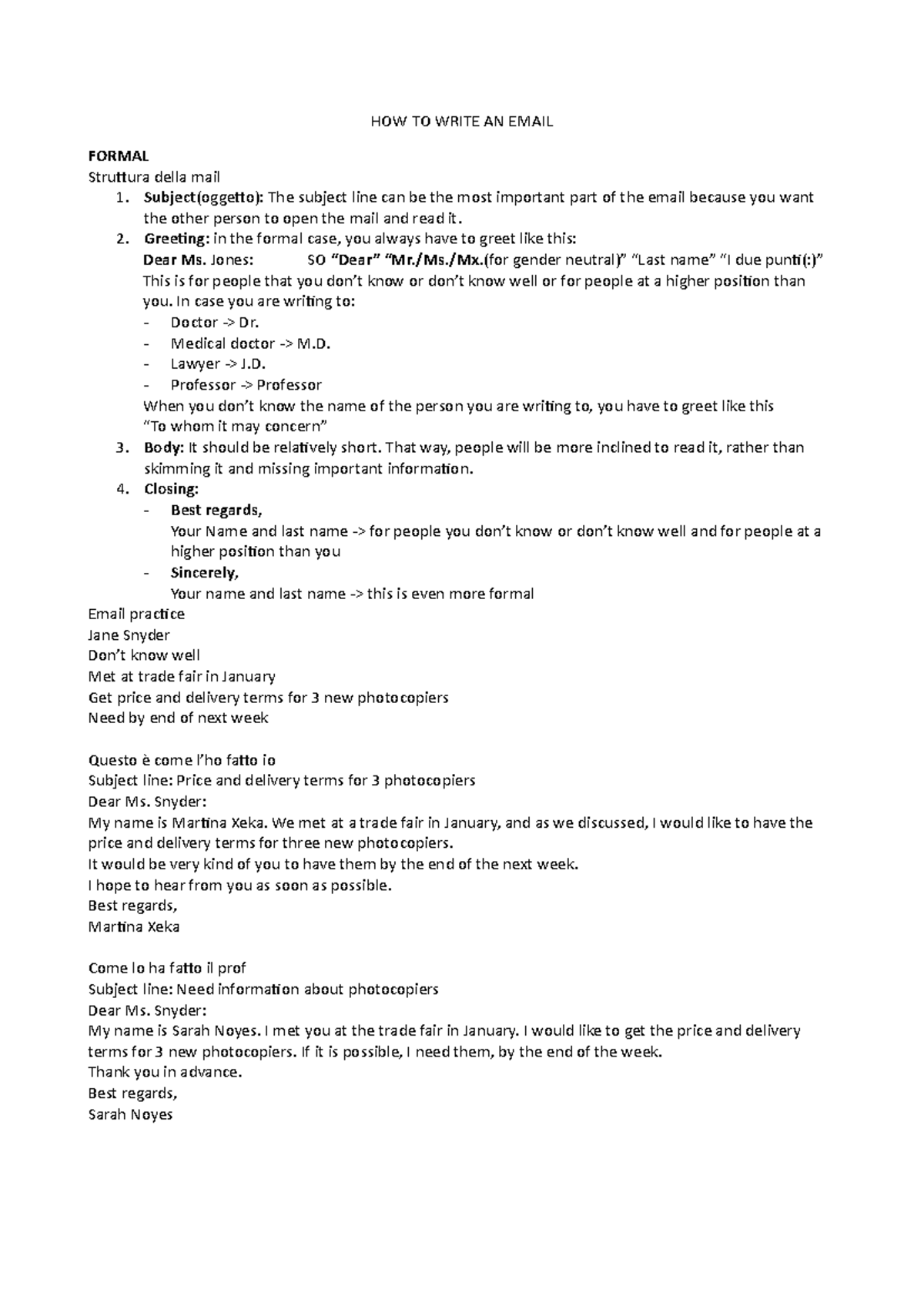 How to Write a Formal and Informal Email Guide - Studocu