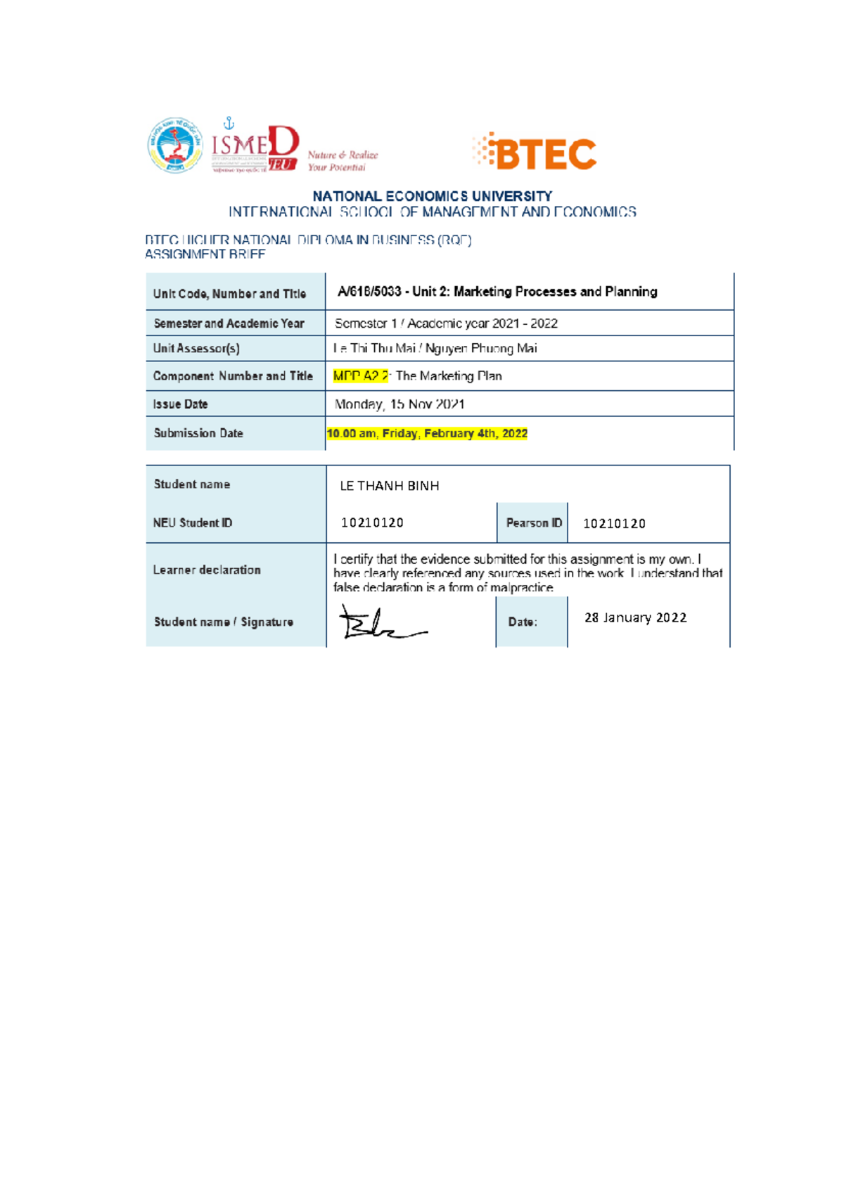 10210120 MPP A2 - Marketing Assignment 2 - 28 January 2022 ...