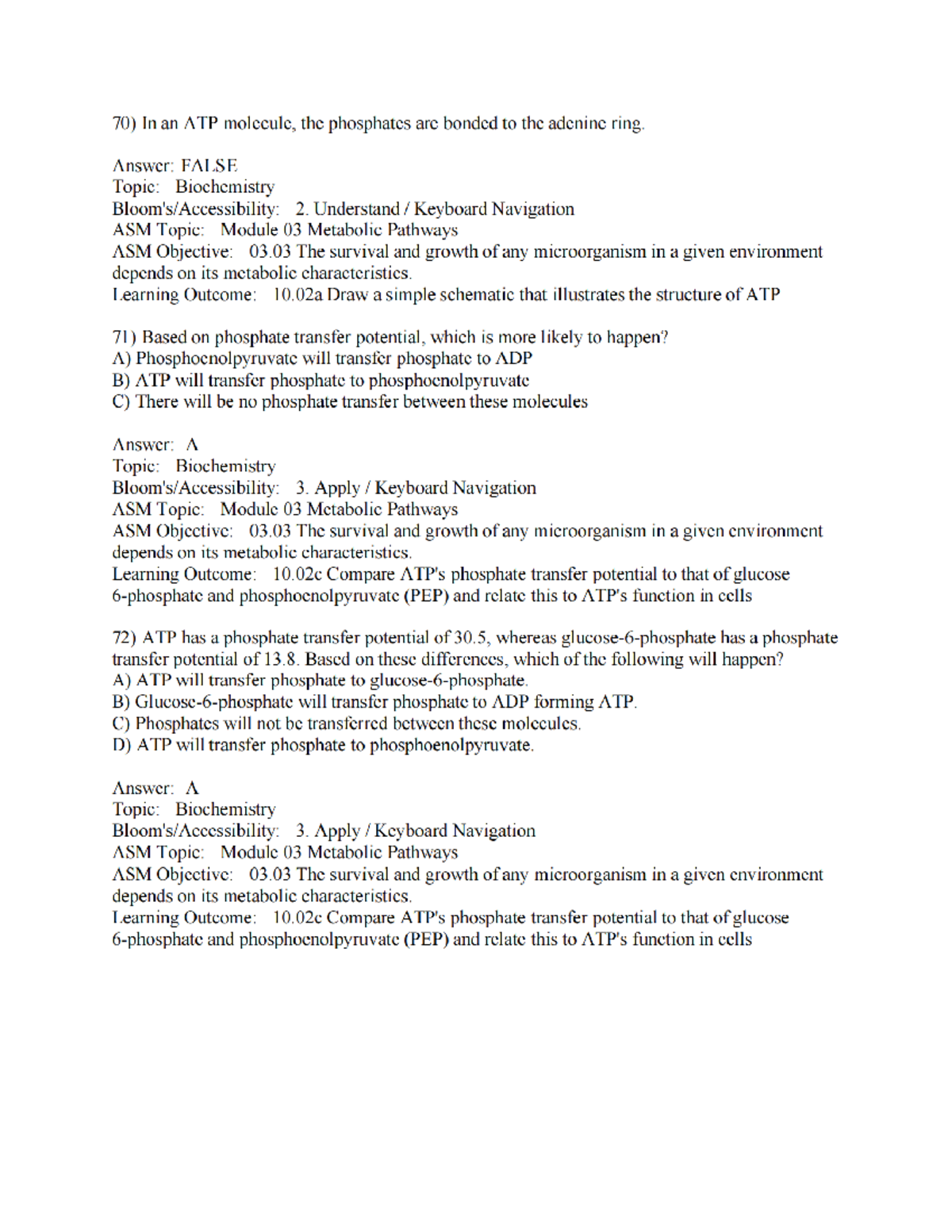 Biochemistry 2 & 3: ATP Structure & Phosphate Transfer Potential Test ...