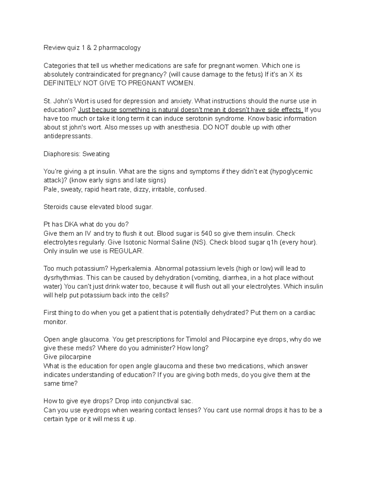 Study guide notes - Review quiz 1 & 2 pharmacology Categories that tell ...