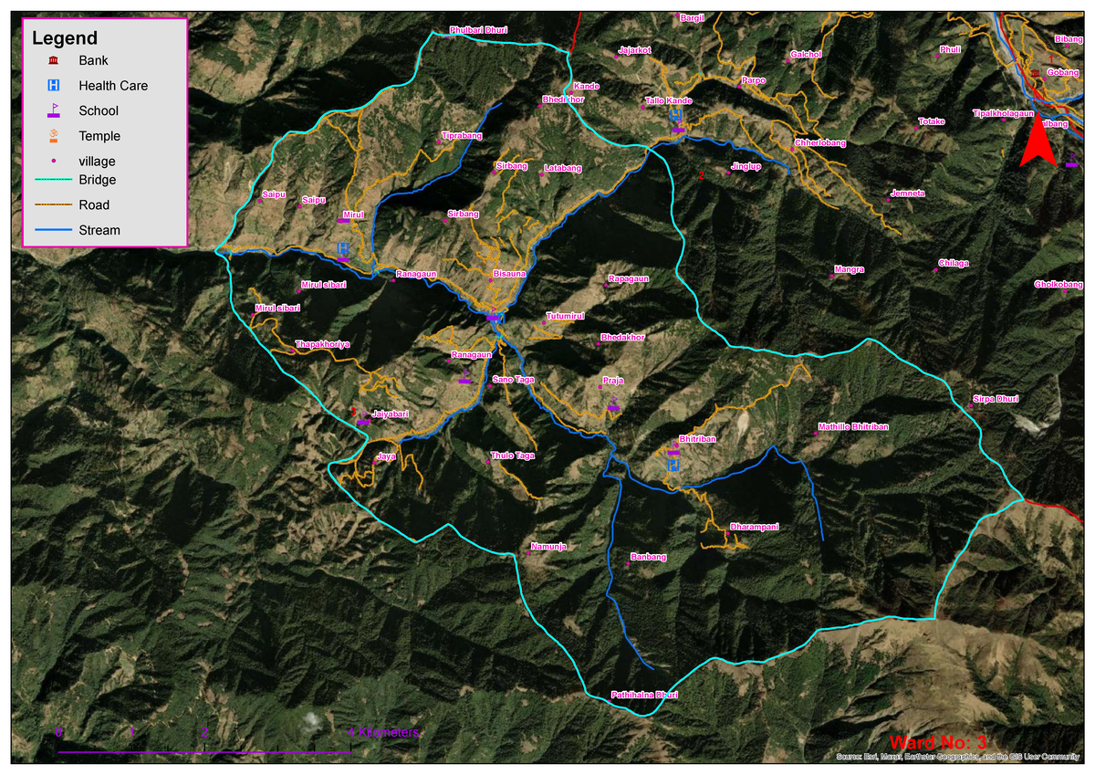 Ward no3 - GIS Satellite Map - Jaya Mirul Saipu Kande Phuli Parpo Praja ...