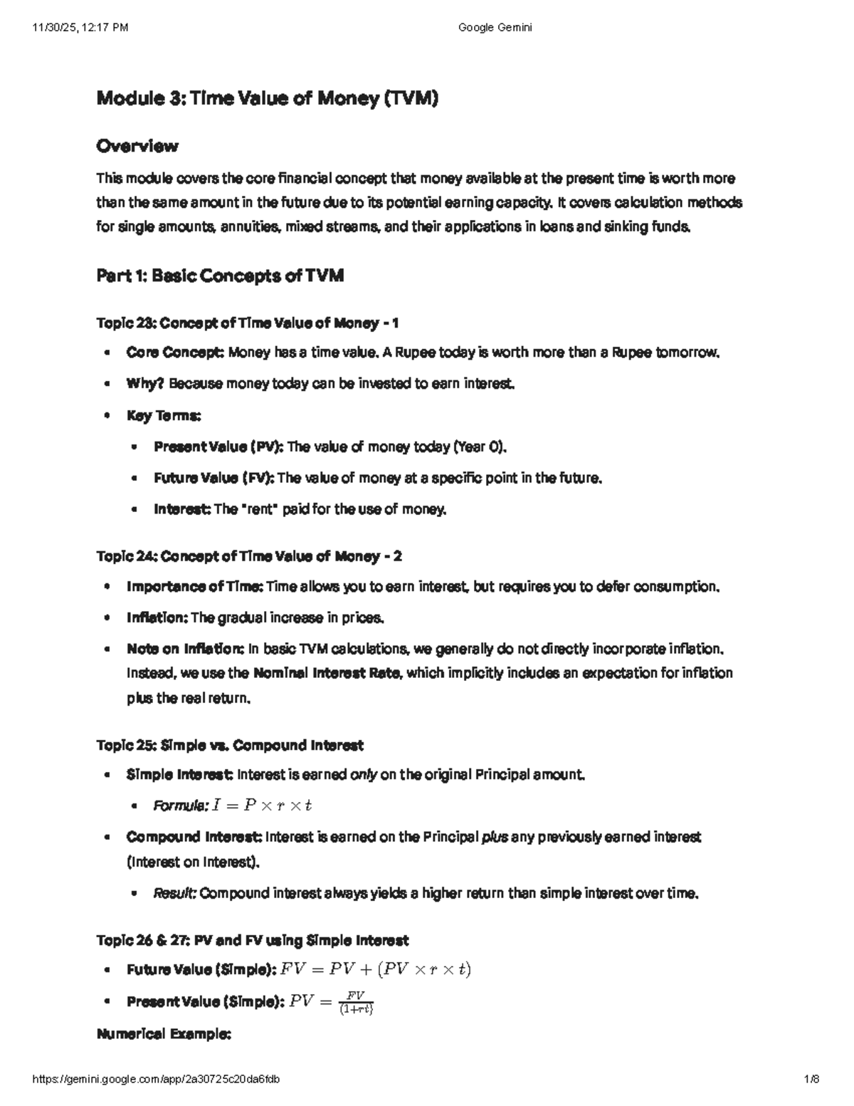 MGT201 Module 03: Time Value of Money (TVM) Overview and Applications ...