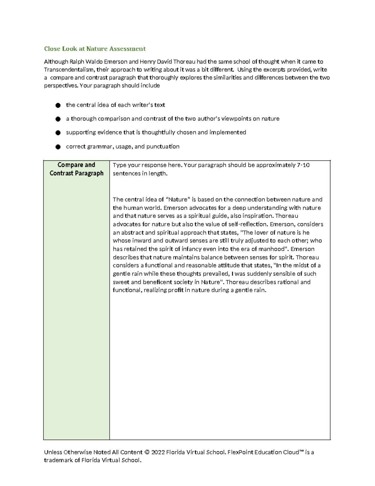 4.04 Assessment - Assignment - Close Look at Nature Assessment Although ...
