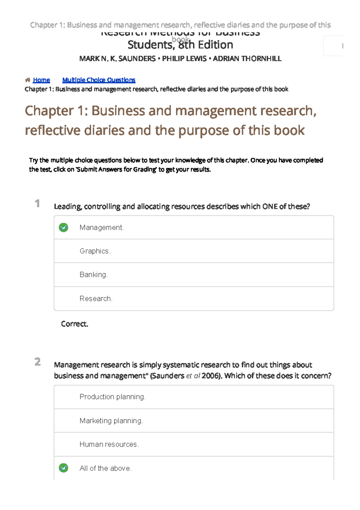 RM mcq ch1 - Research methods mcqs - 1 2 Home Multiple Choice Questions ...