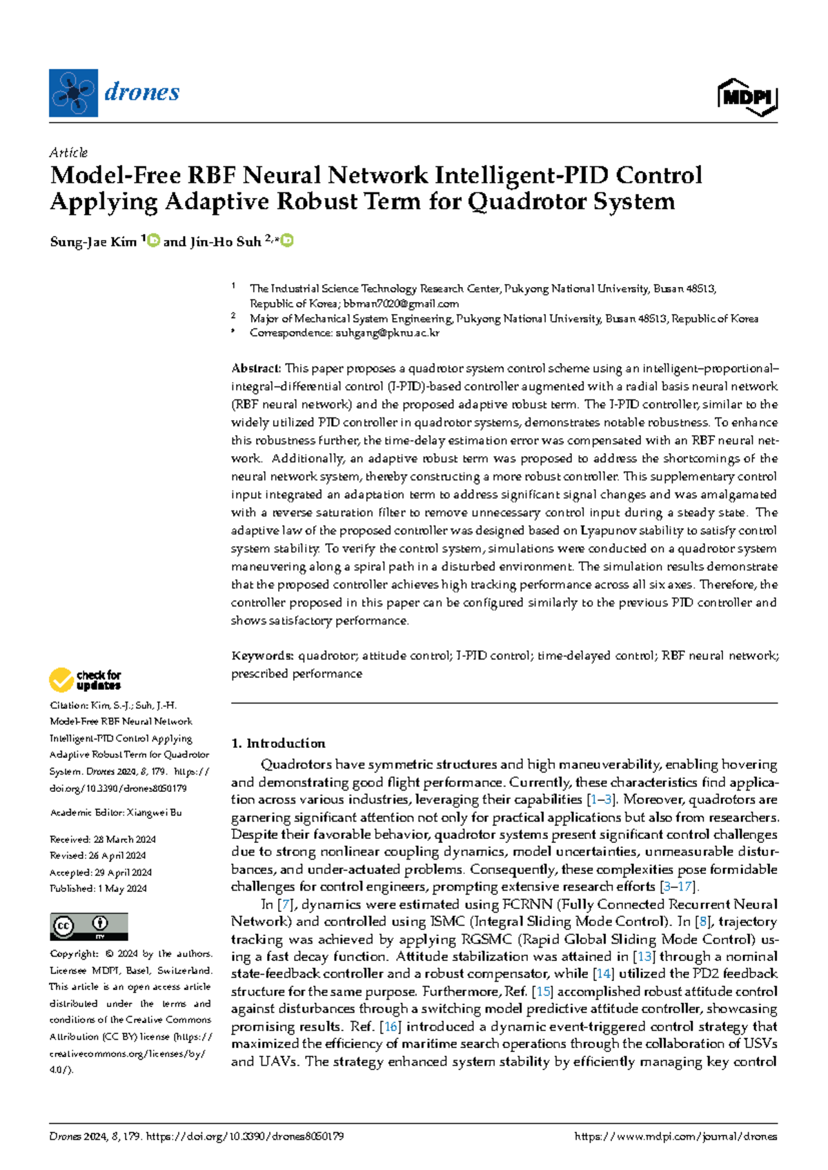 RBF Neural Network Control with Adaptive Robust Term for Quadrotor ...
