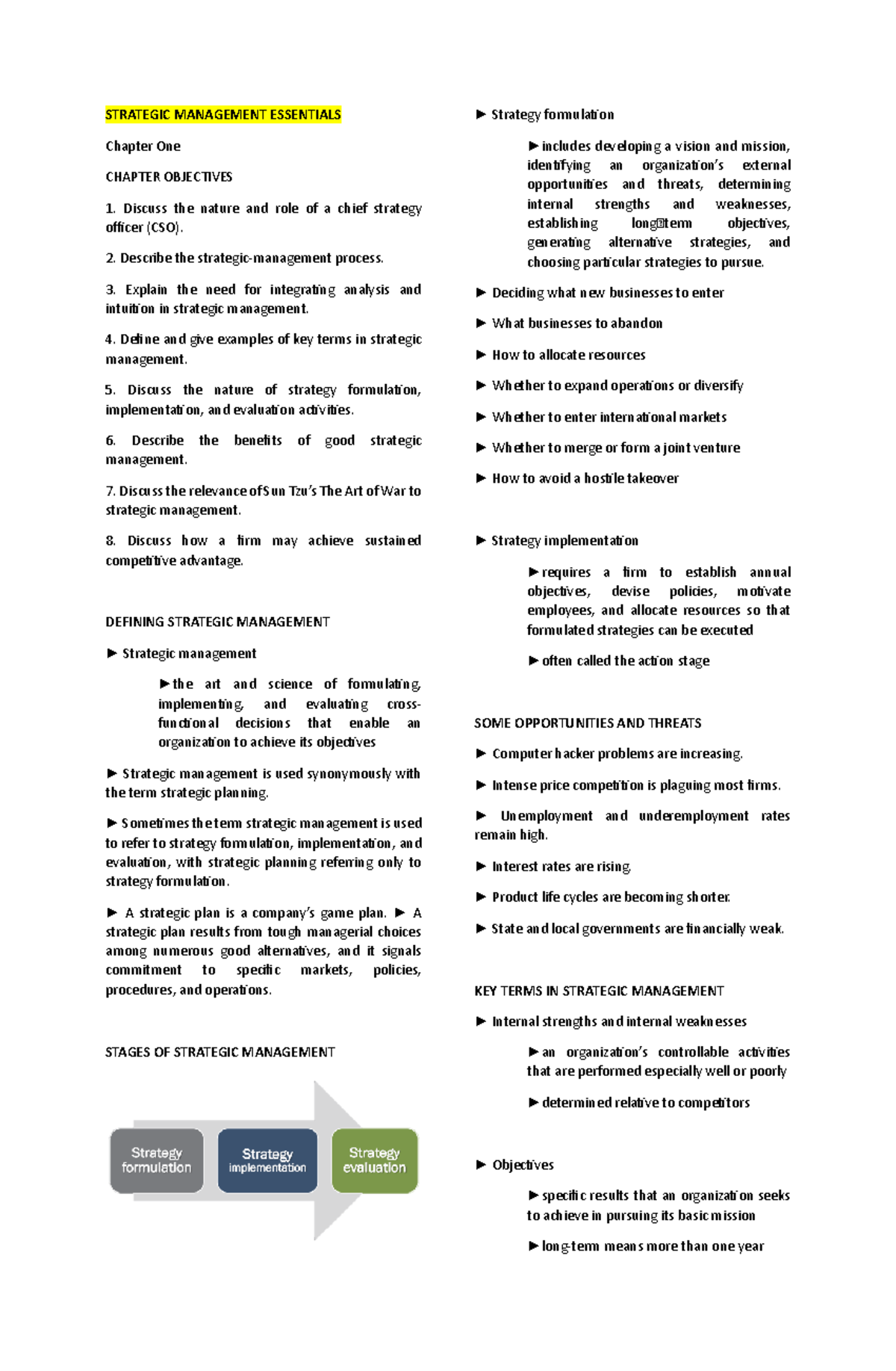 Stratman-Chapter-1 - Notes on strategic management - STRATEGIC ...
