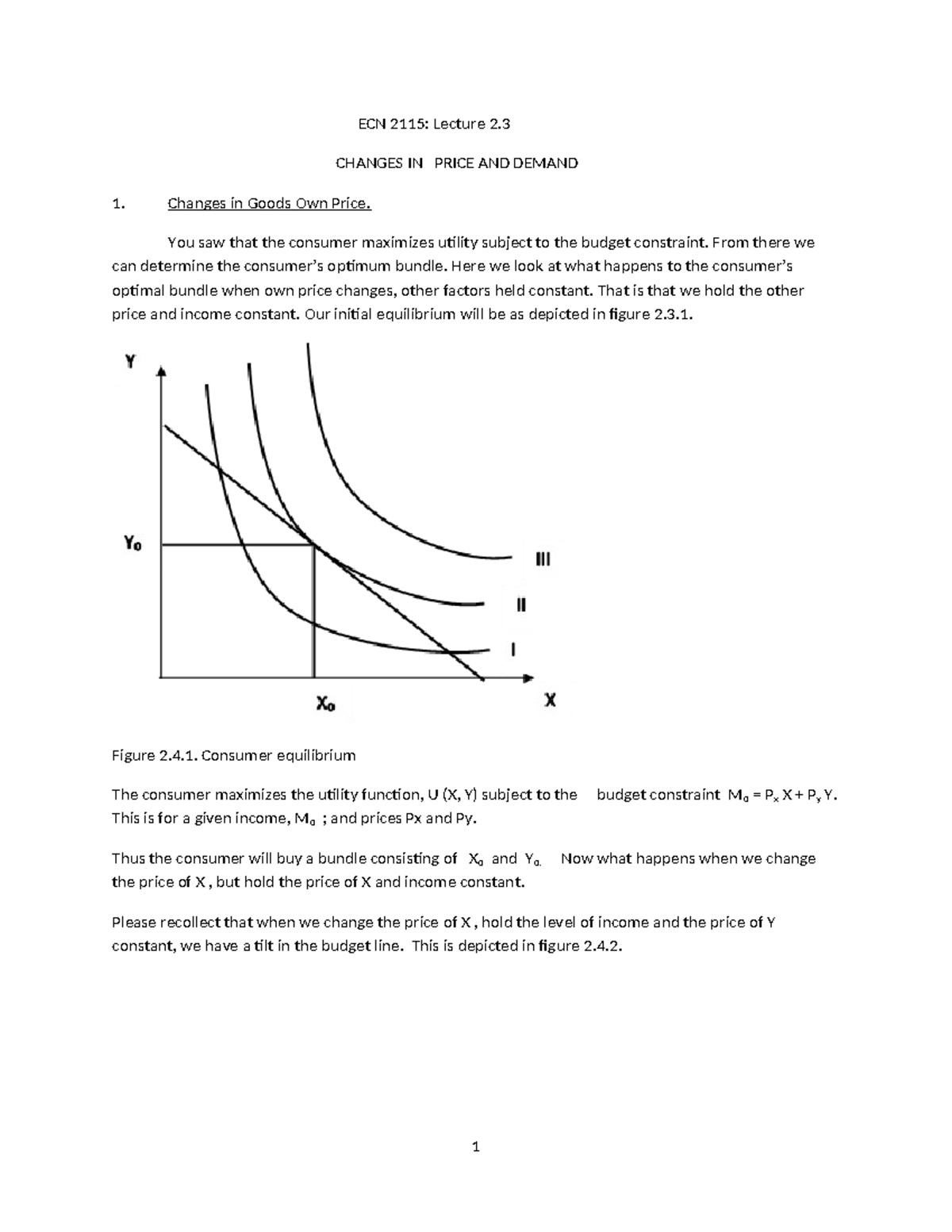 ECN 2115: Lecture 2.4 - Price Changes and Demand Effects - Studocu