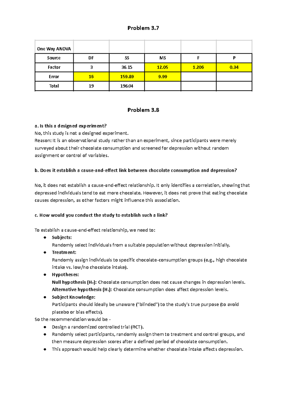 ANOVA Analysis and Experimental Design Insights - Lesson 2.1 Homework ...