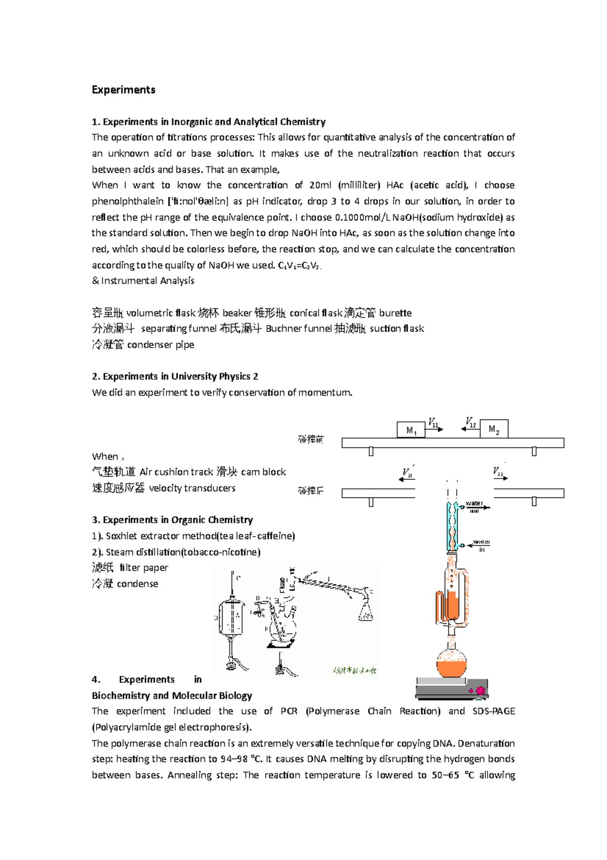 Experiments in Chemistry and Physics: Detailed Laboratory Notes - Studocu